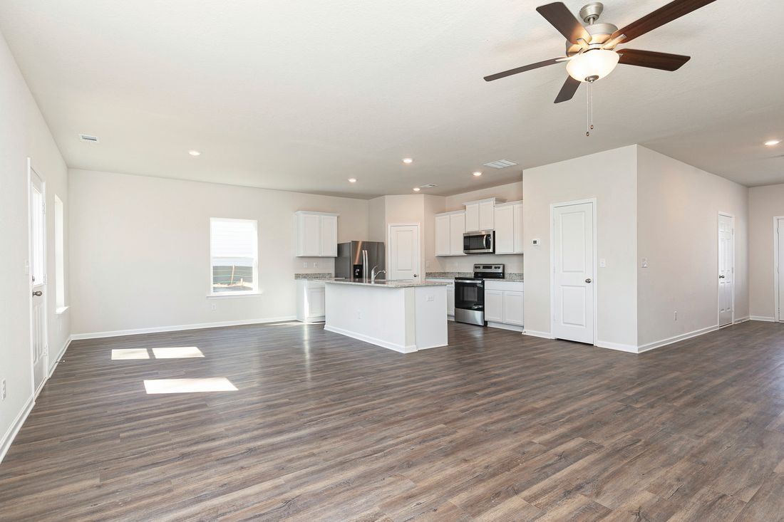 All of the floor plans have open-layout entertainment spaces