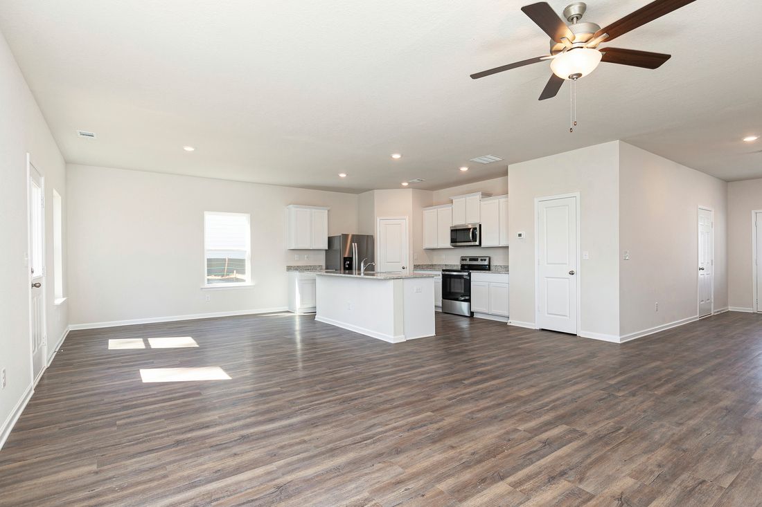 All of the floor plans have open-layout entertainment spaces