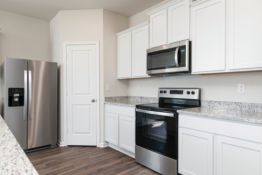 Every kitchen comes with stainless steel appliances 