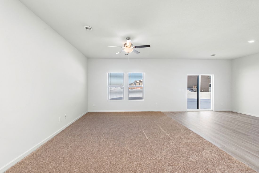 The family room and living room are open-concept, making it easy to host