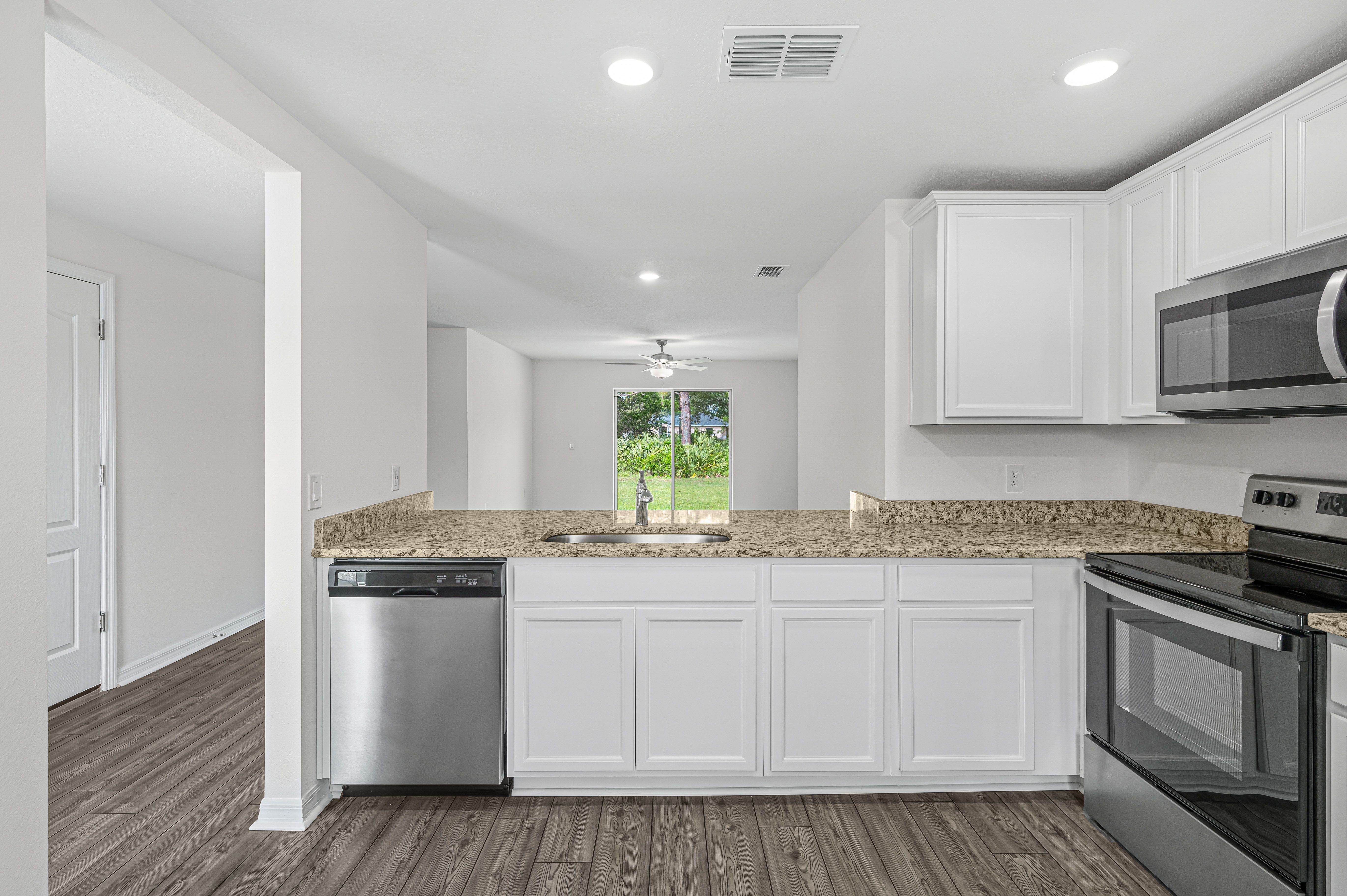 The kitchen of the Vero overlooks the family room