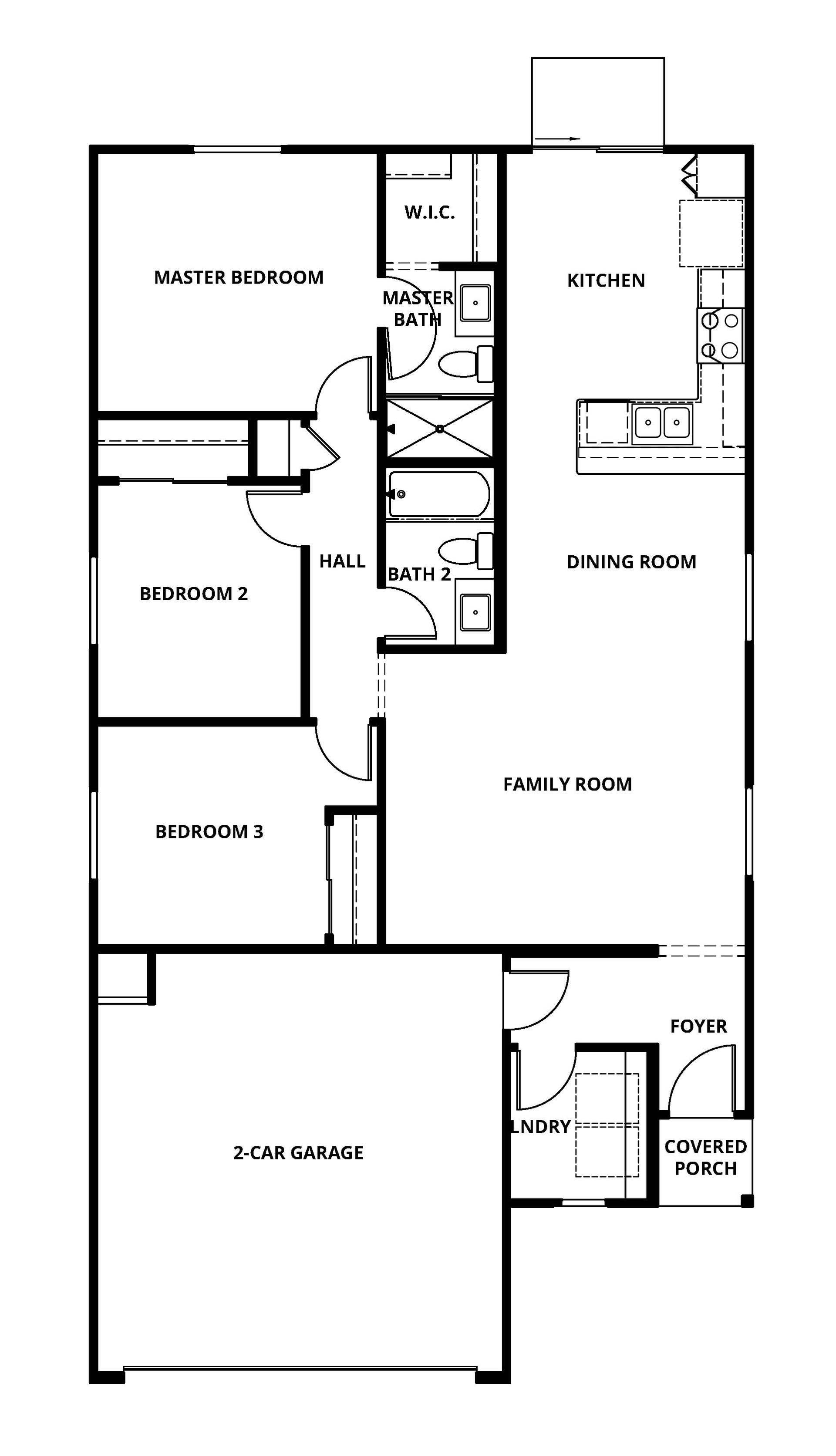 The Aspen is a single story home with a spacious family room and chef ready kitchen!