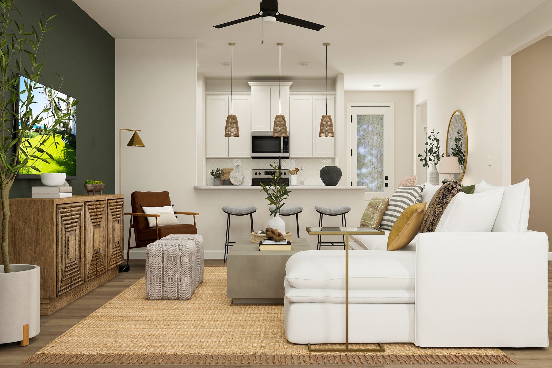 This incredible family room will quickly become everyone's favorite hangout!
