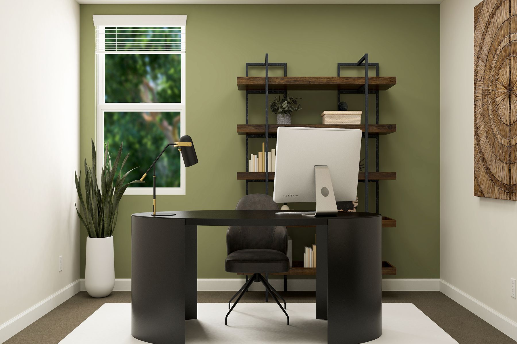 This home has four rooms that can be used as work spaces or bedrooms.