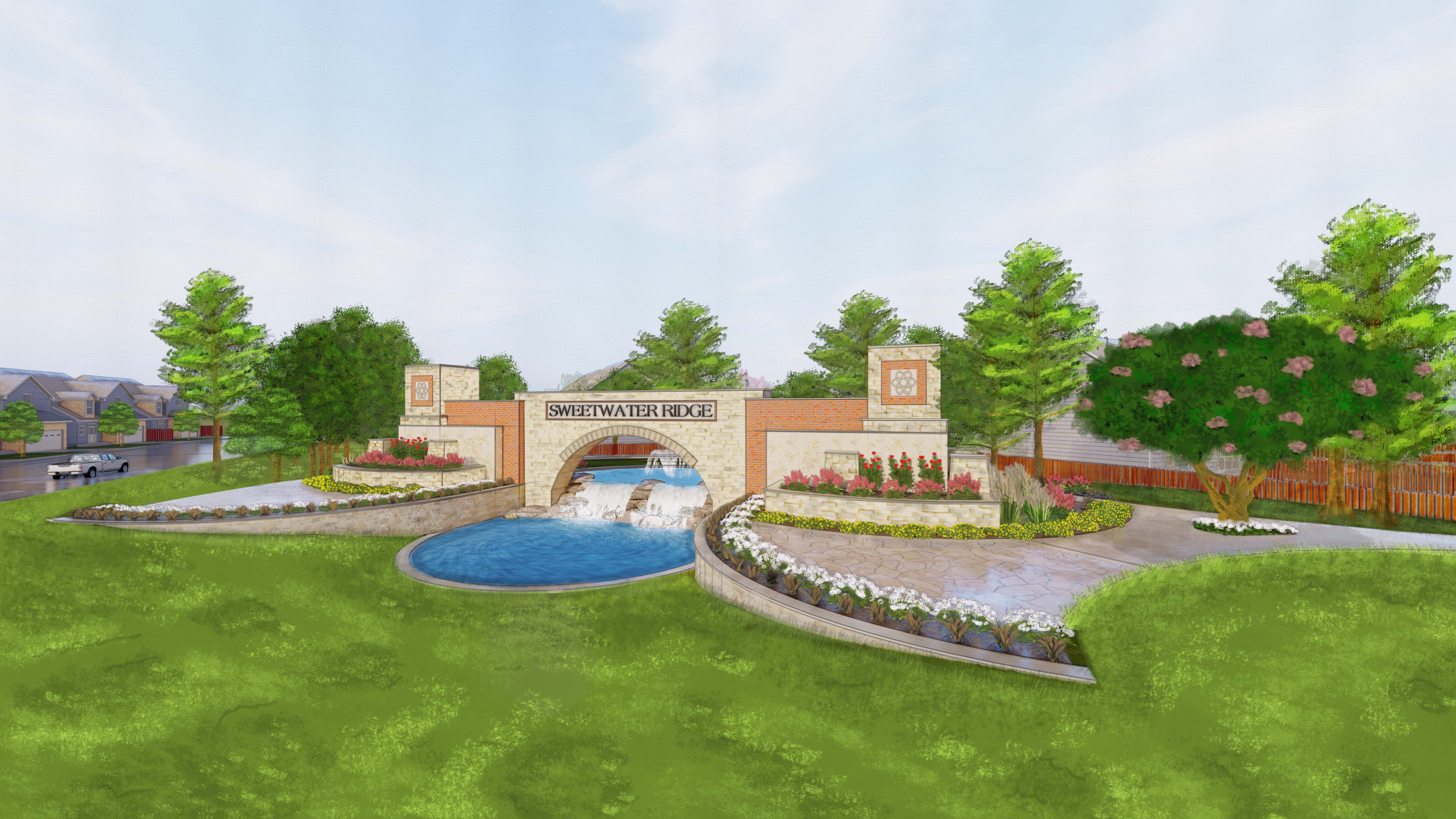 The community welcomes you with its grand monument.