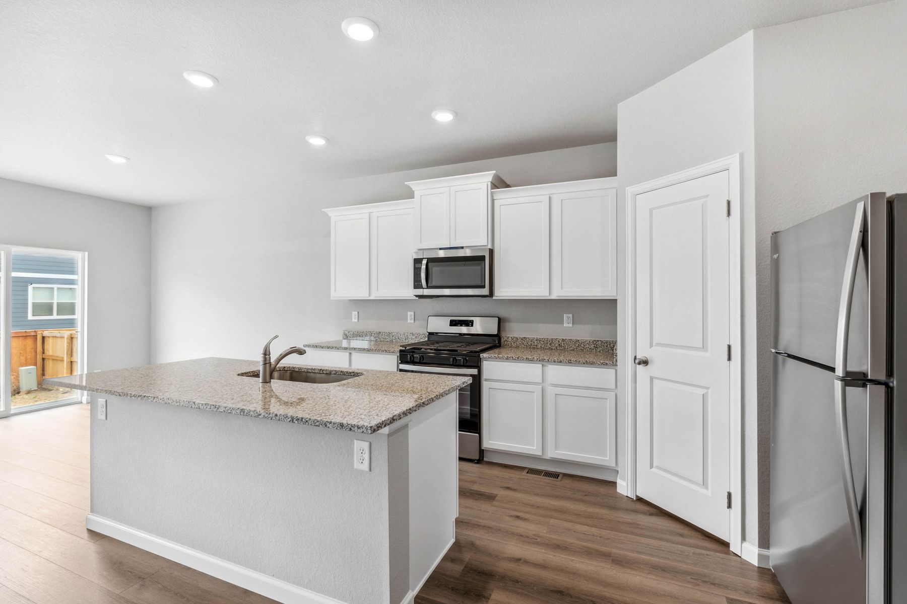 The kitchen in the Pike has energy-efficient appliances.
