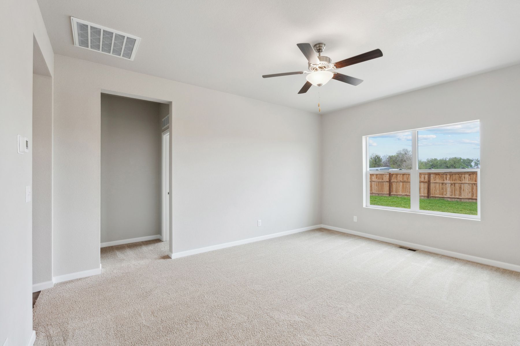 The family room is large enough for all of your furniture.