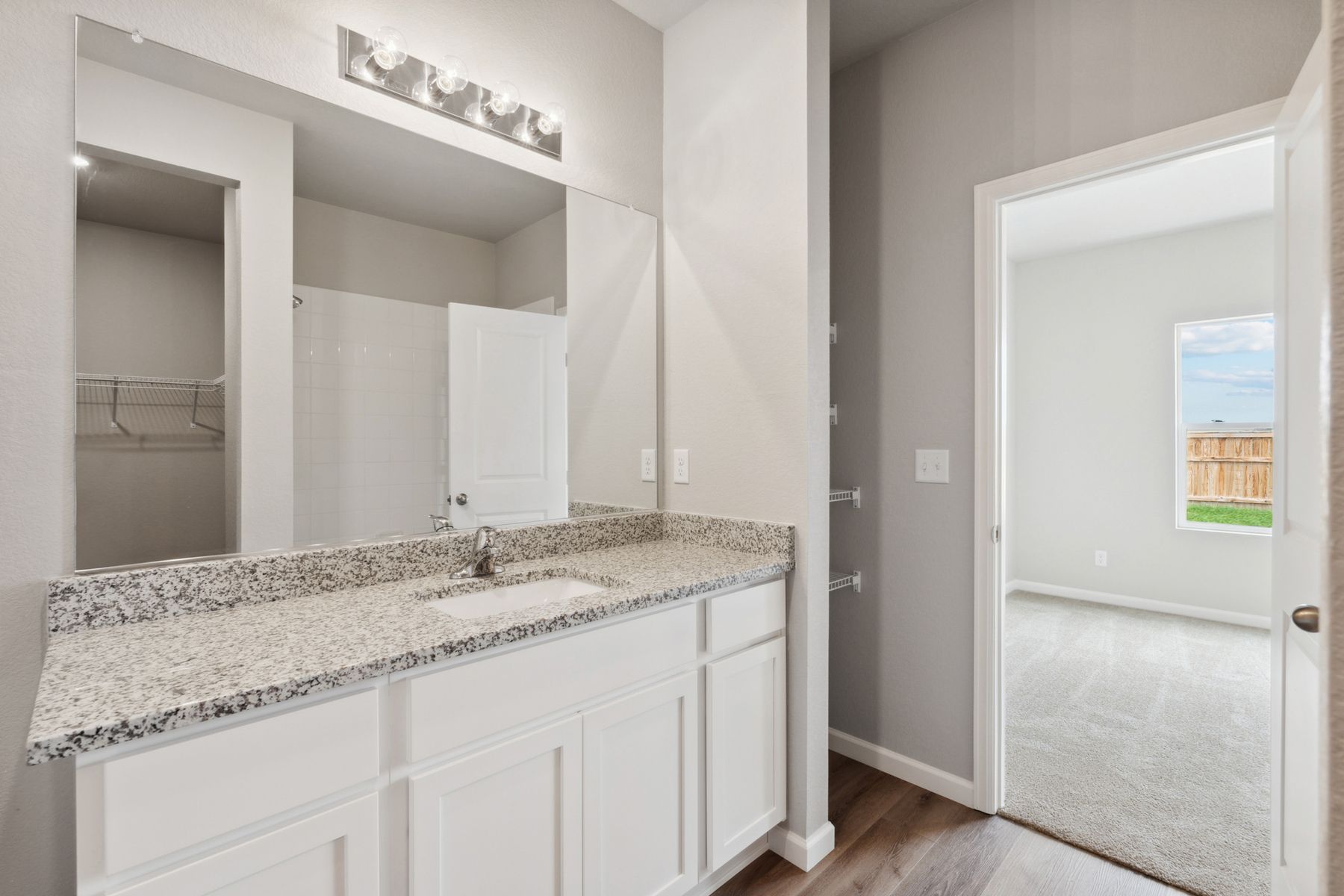 The master bathroom in the Chatfield has great vanity space.