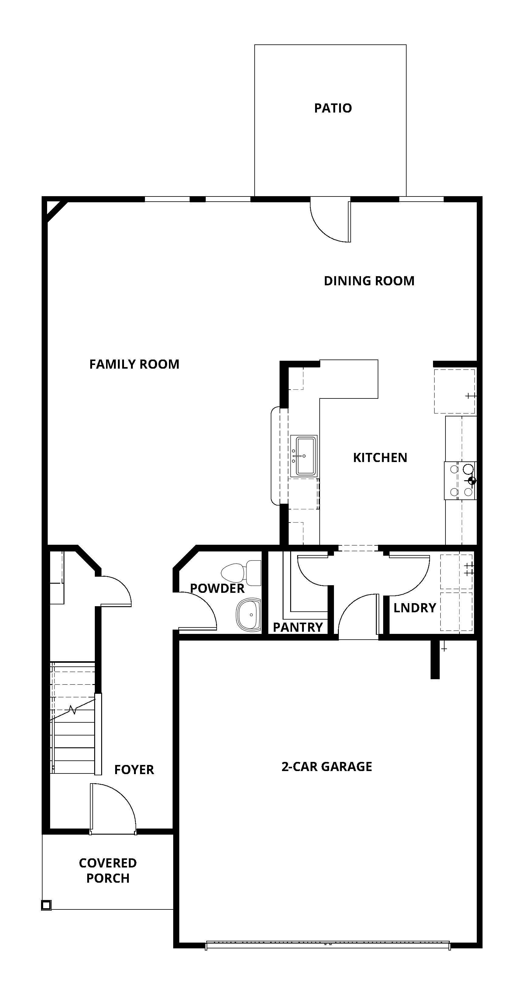 The first floor of the Osage has the chef ready kitchen and spacious family room!
