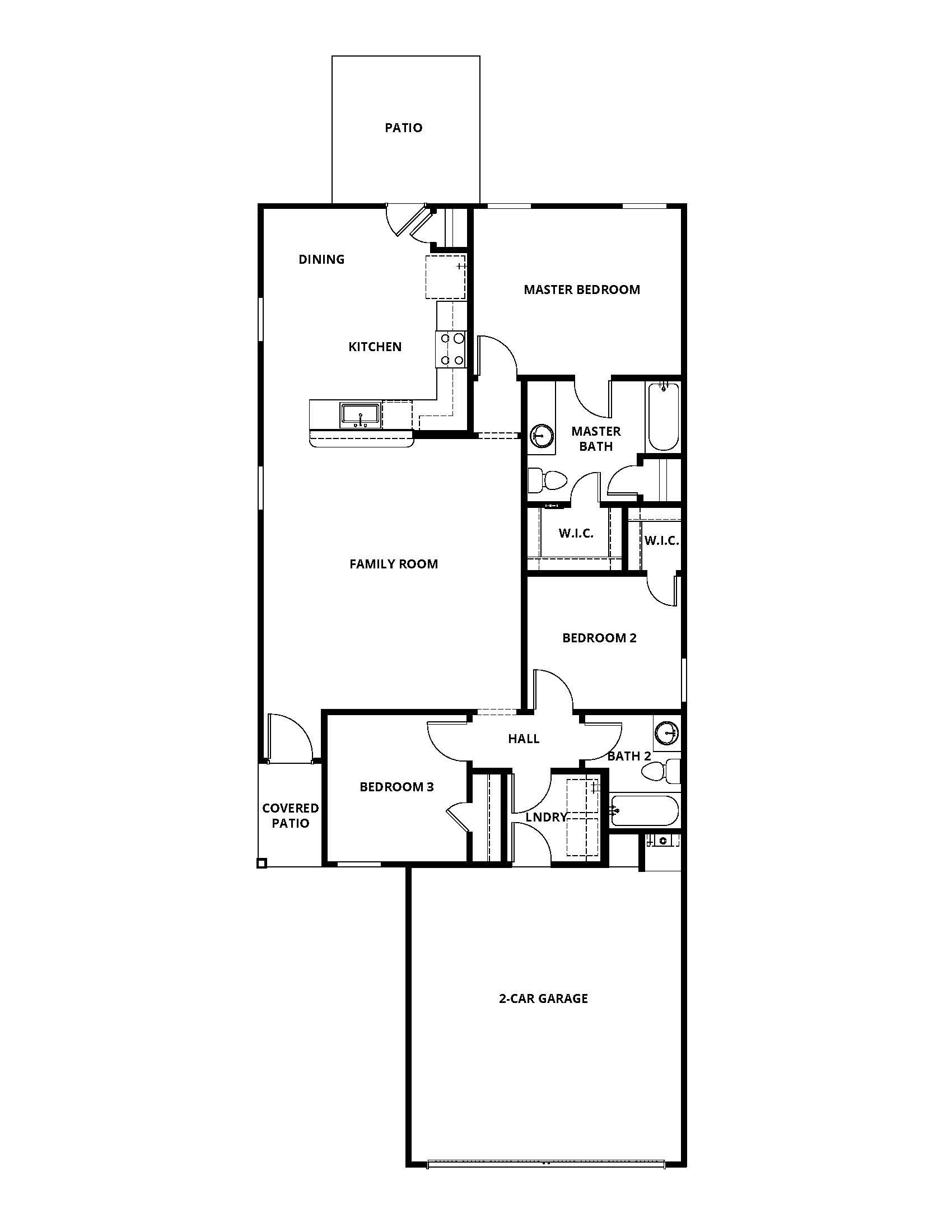 The Pecan is a single story home with a chef ready kitchen and spacious family room.