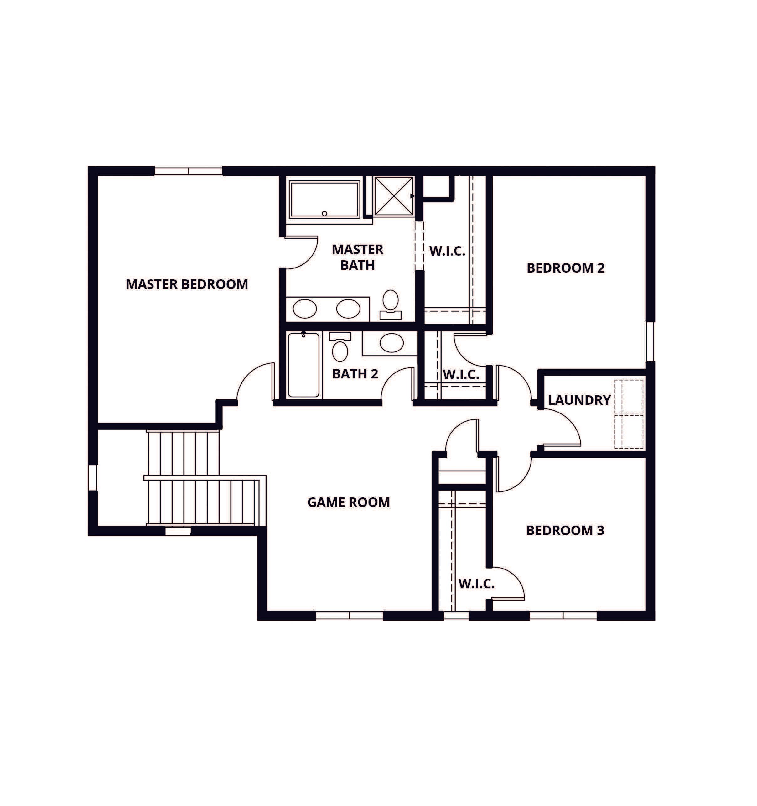 The second floor of the Henry has the bedrooms and the game room.