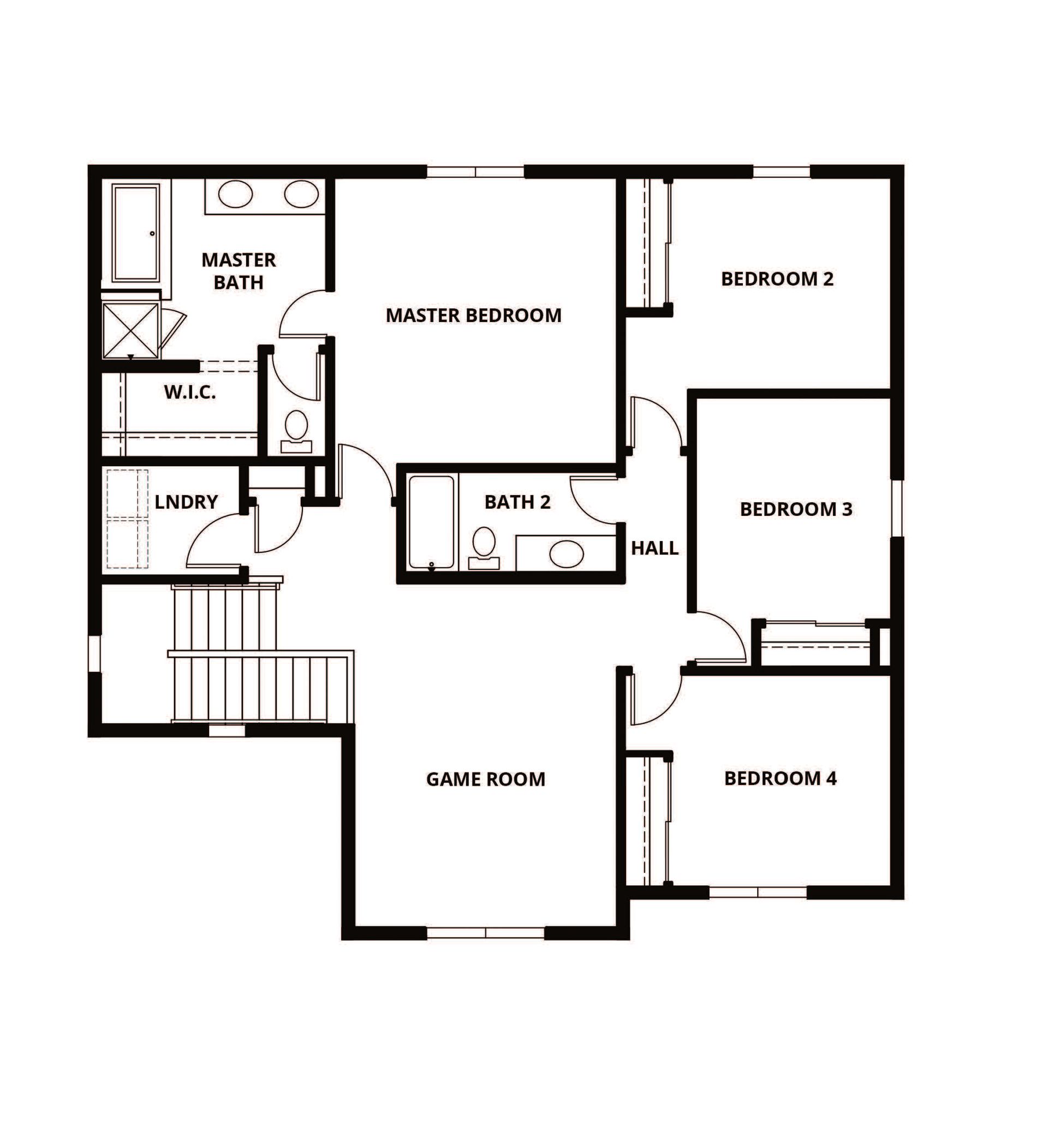 The second floor of the Mercer has the bedrooms and game room.