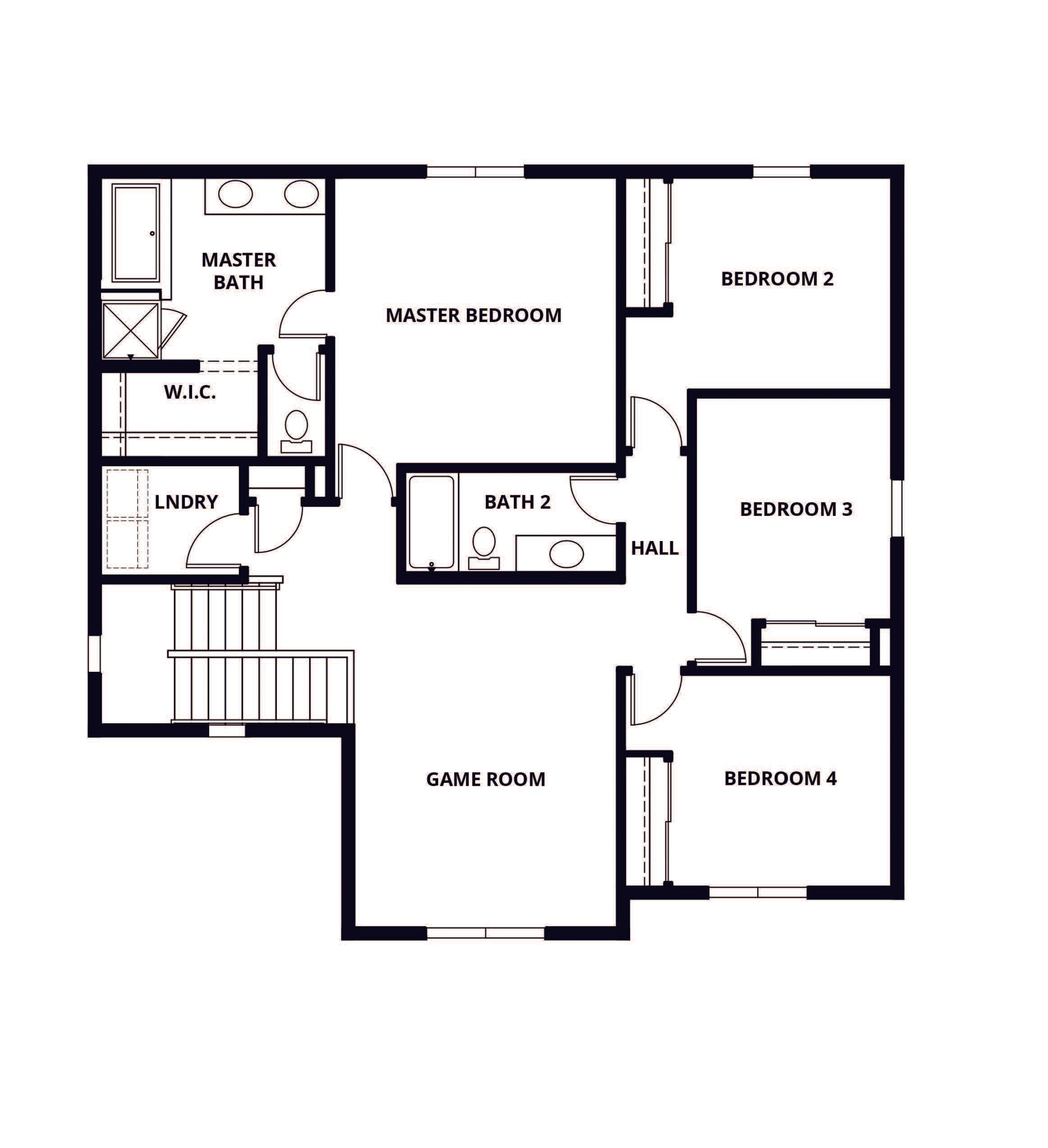 The second floor of the Mercer has the bedrooms and game room.