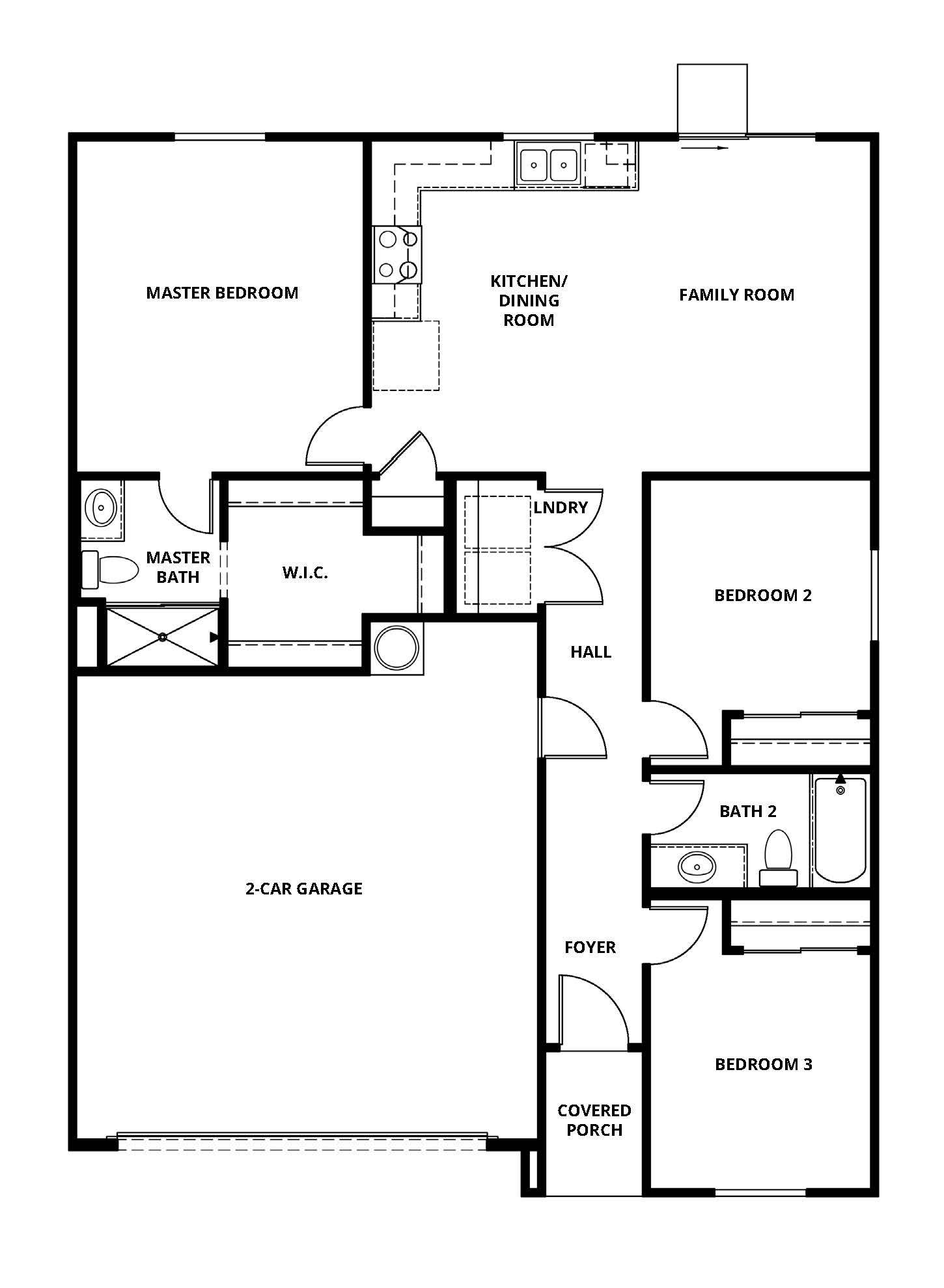 The Avila is a single story home with a spacious family room and chef ready kitchen