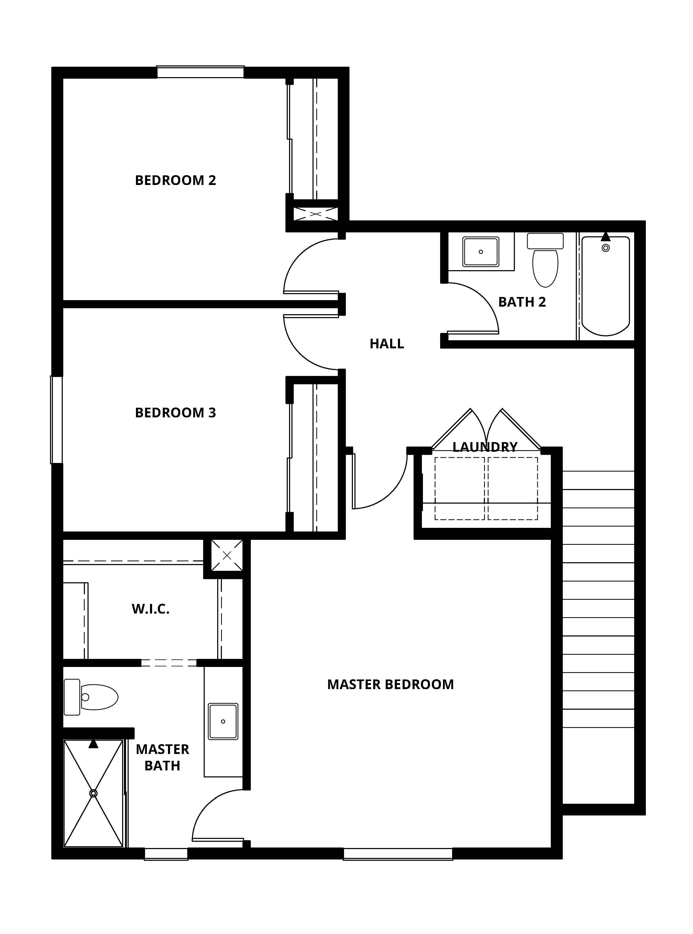 The second floor of the Davidson has all the bedrooms.