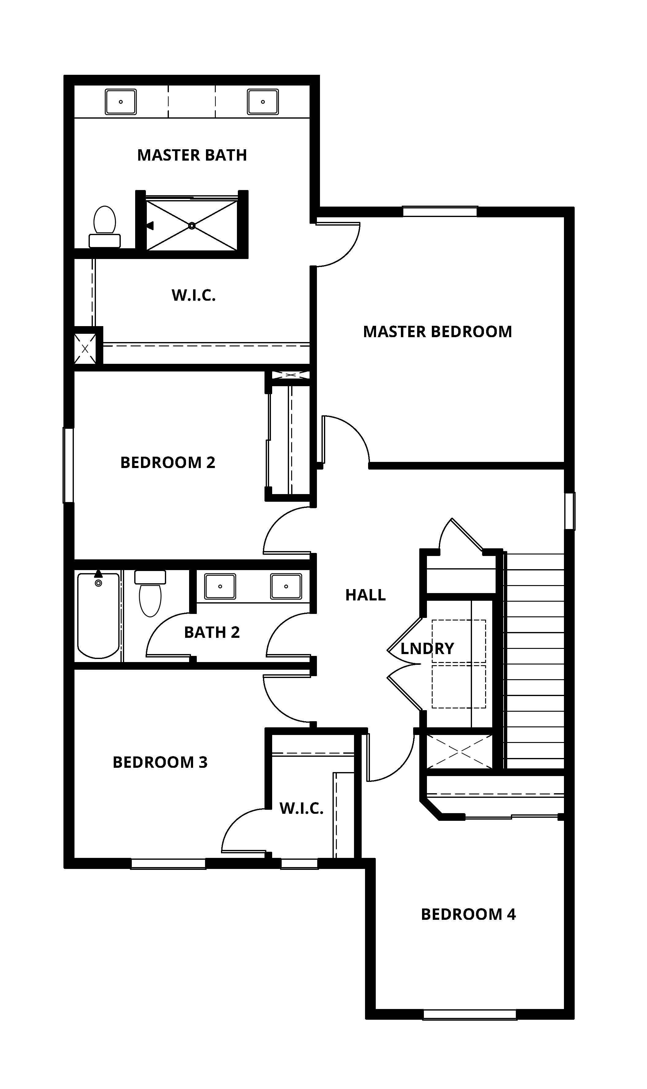 The second floor of the WIllow has all the bedrooms.
