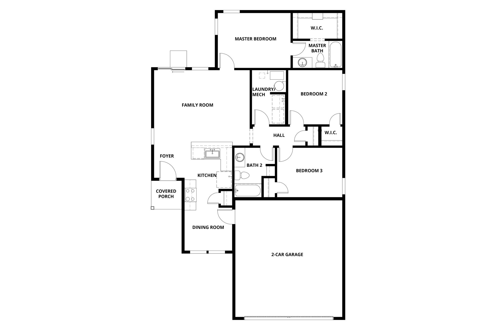 The Anoka has a spacious family room and chef ready kitchen.