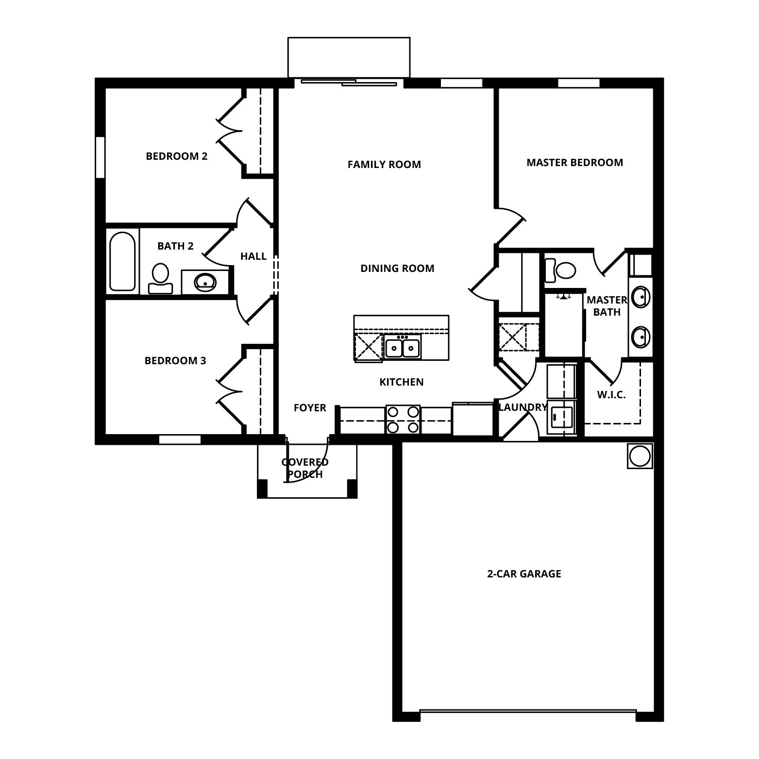 The Delray has a chef ready kitchen and a spacious family room.
