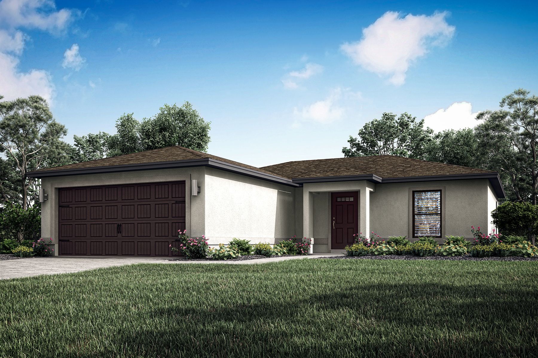The Delray is a beautiful single story home with stucco.
