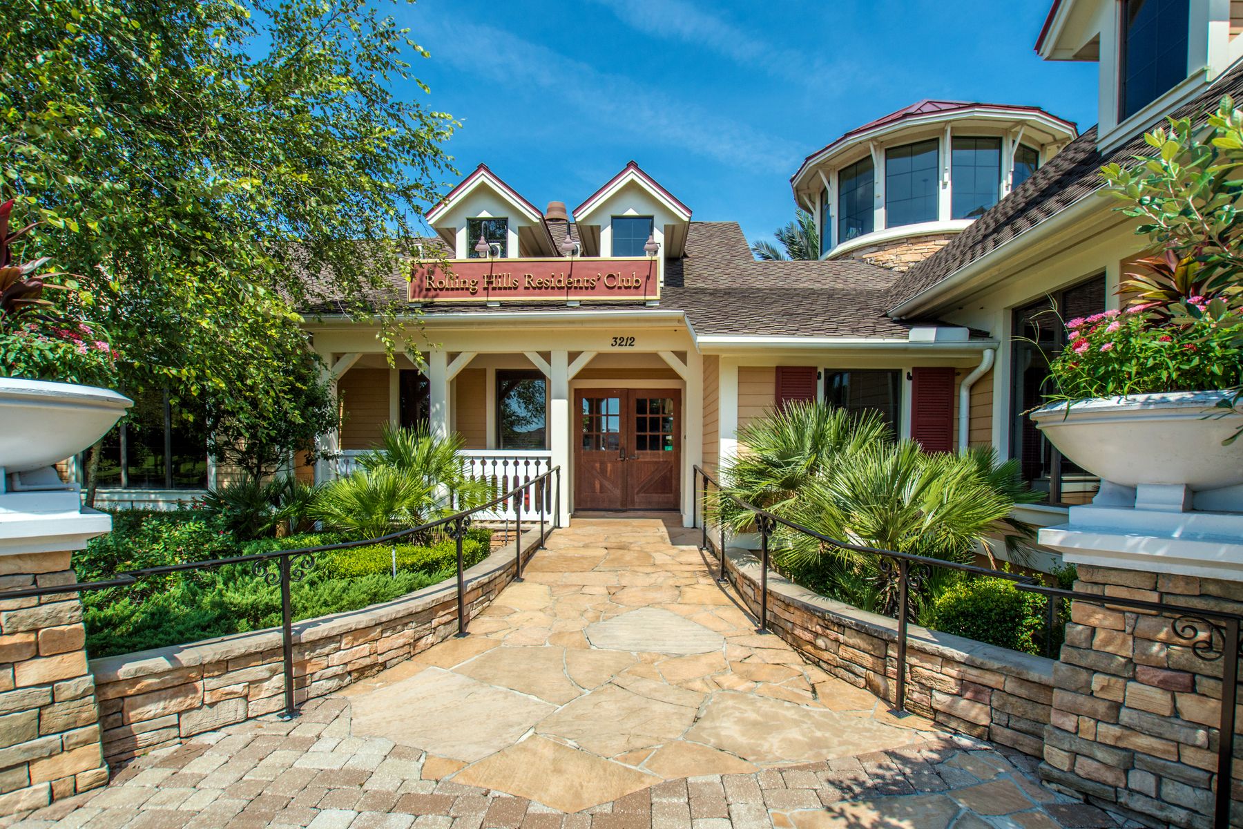 The private community clubhouse includes, kitchens, meeting rooms, and a fitness center
