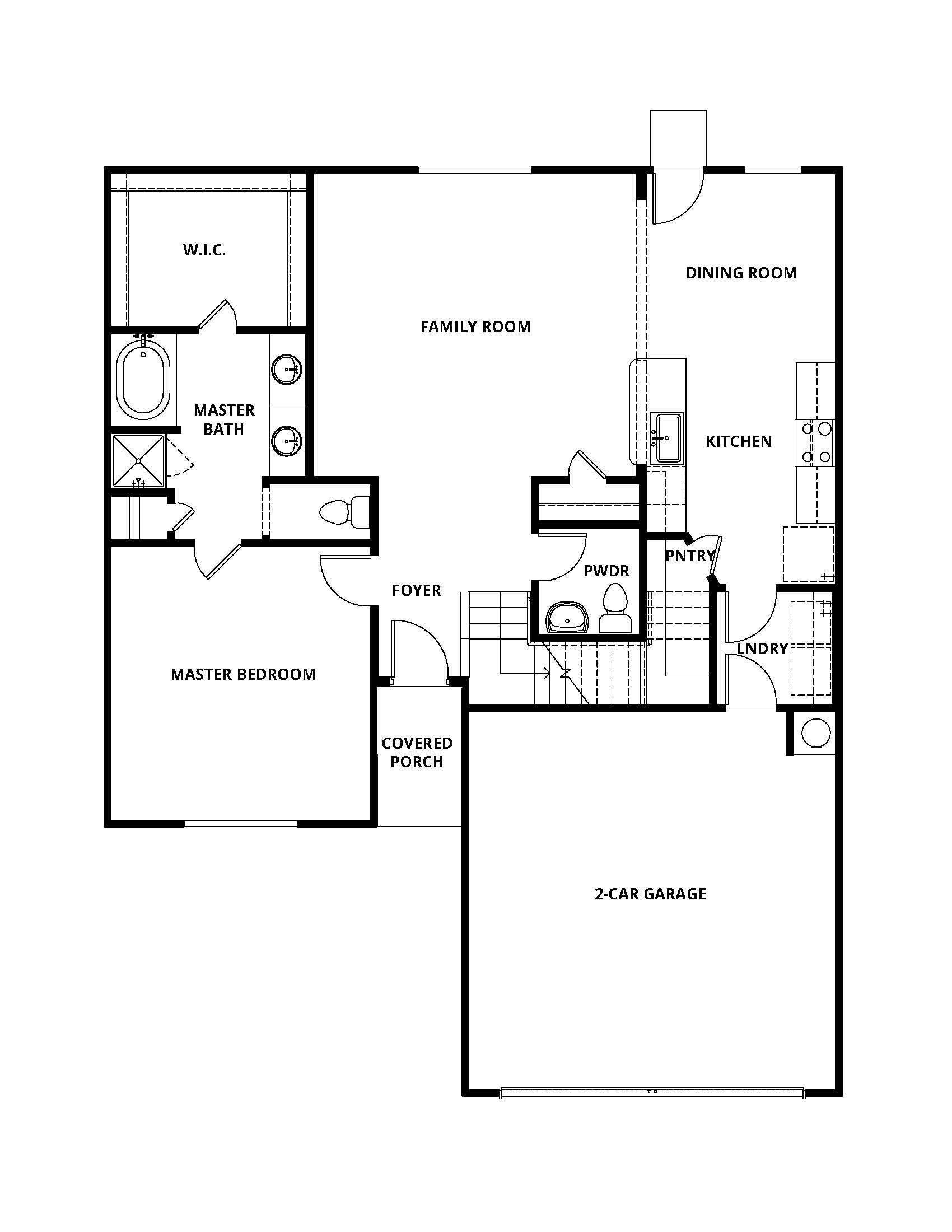 The first floor has an open-concept layout
