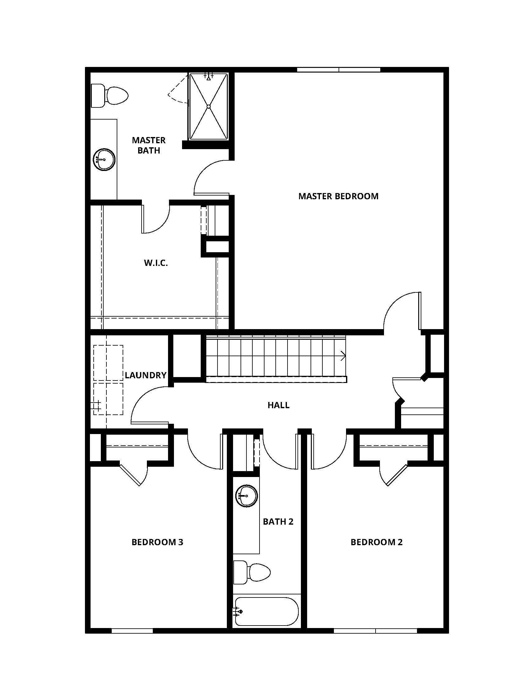The master suite, two secondary bedrooms and secondary bathroom are on the second floor of the Jaguar.