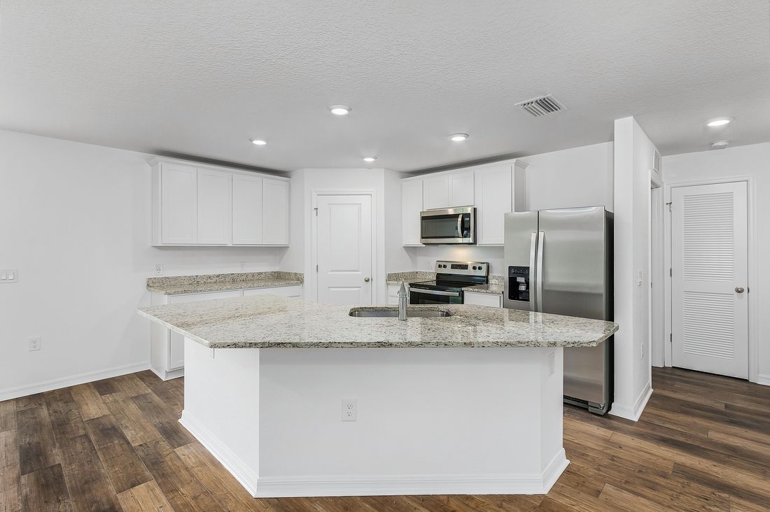 A beautiful big kitchen island 