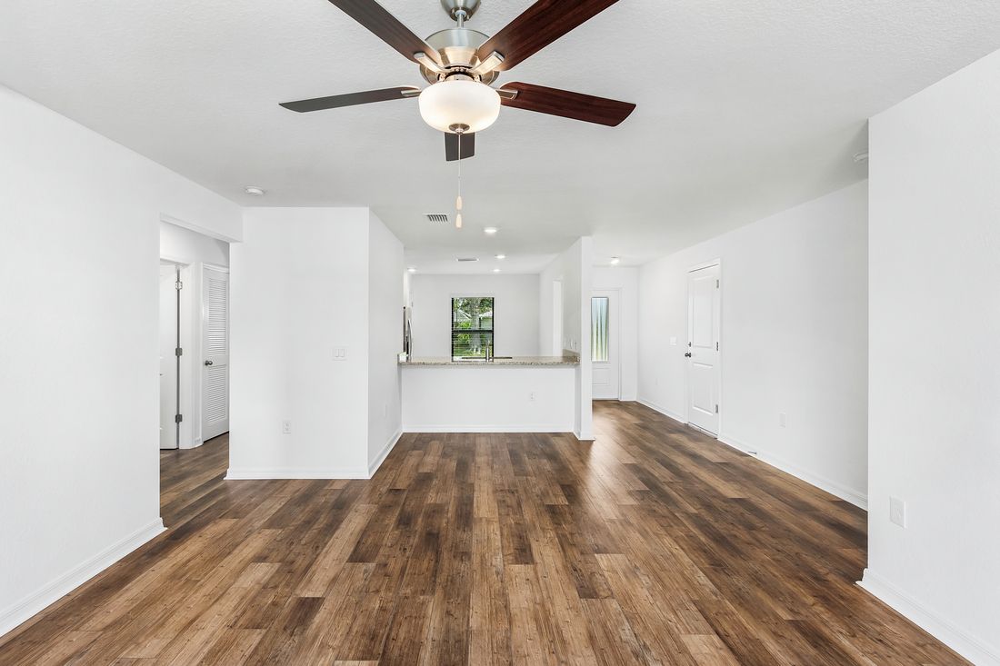 This home has a spacious family room 