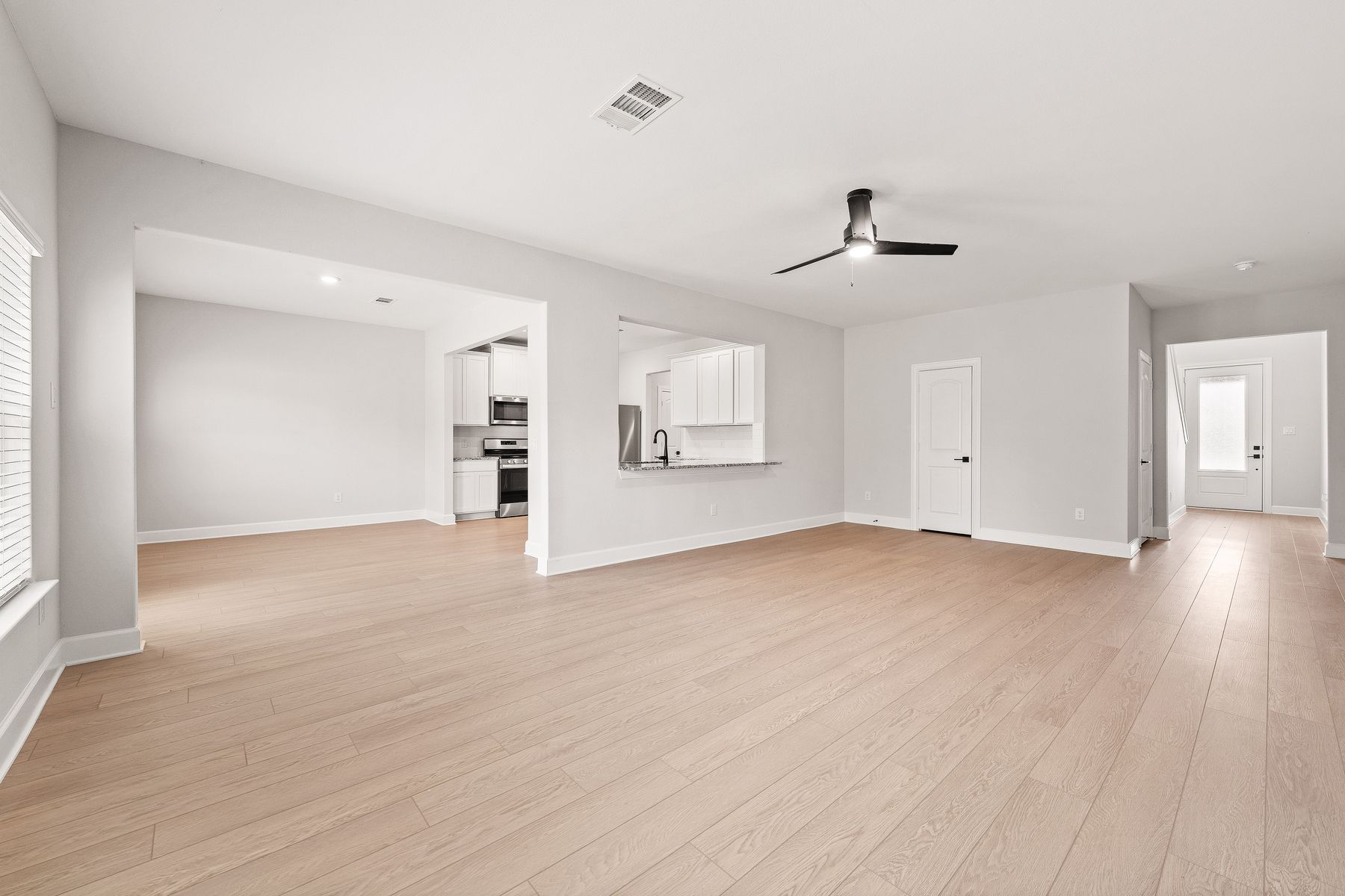 The Rayburn has beautiful vinyl plank flooring throughout the first floor.