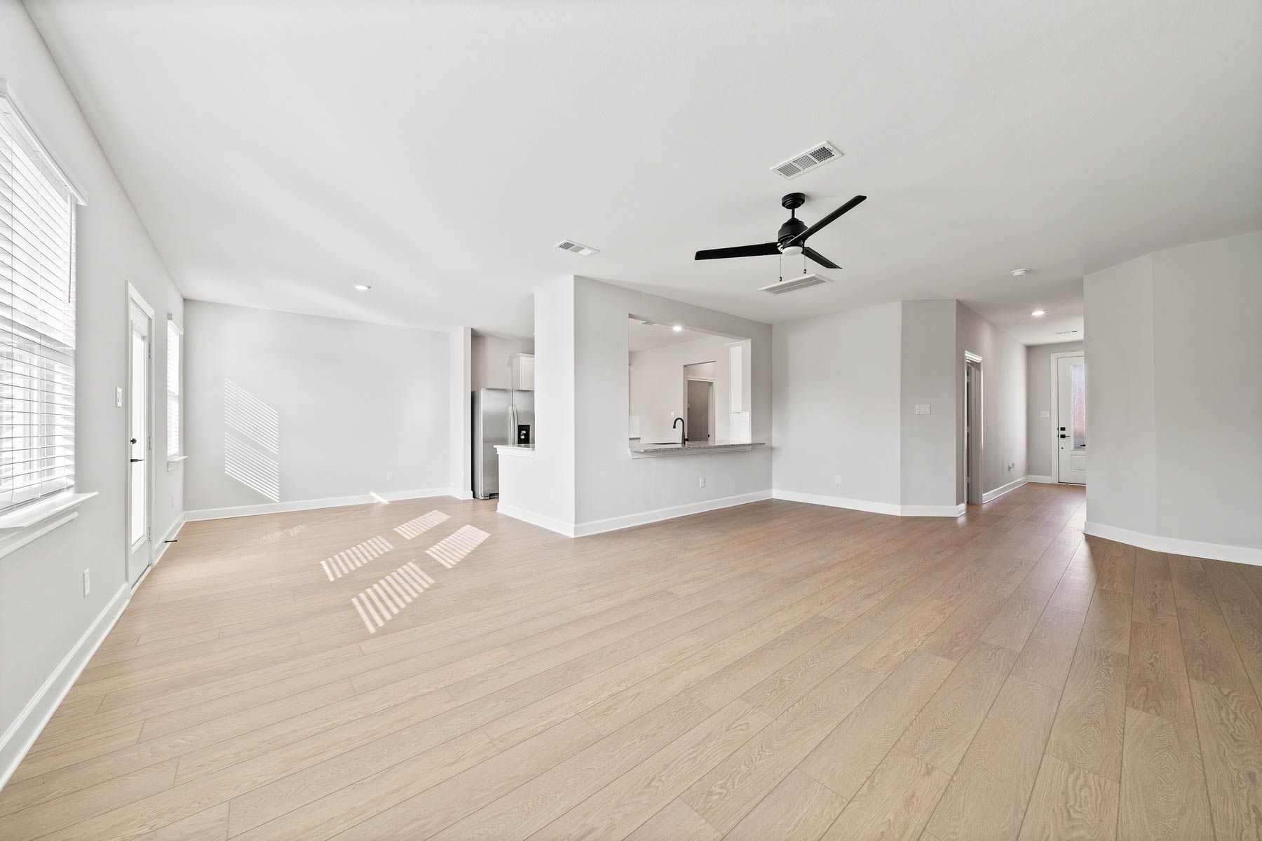 The open-concept layout of the Yaupon is functional for family living.