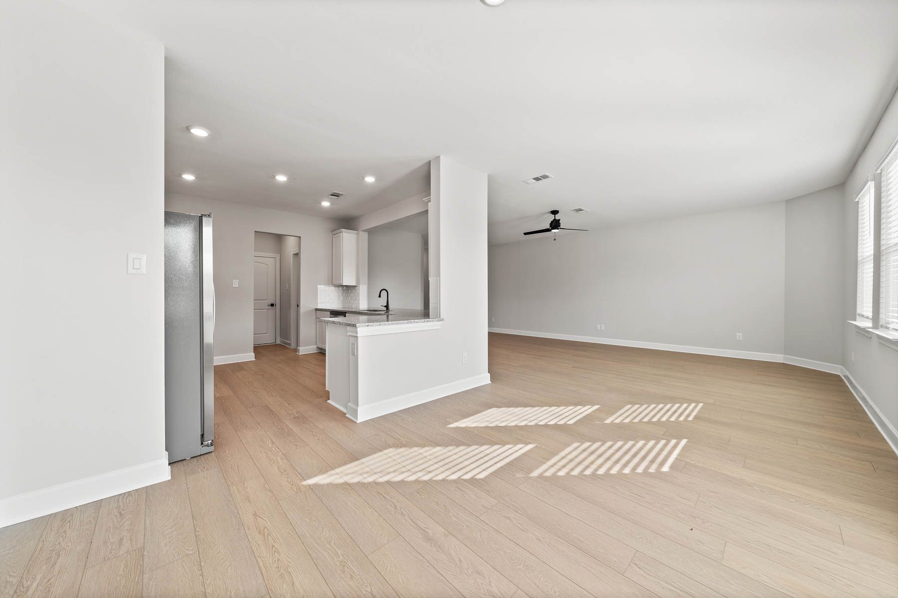 The family room sits right off of the kitchen and dining room, which creates a great open-concept layout.