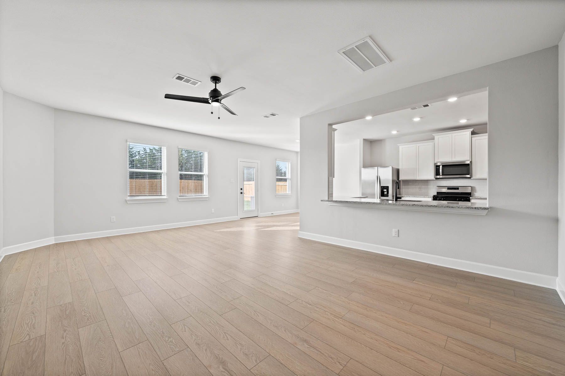 The windows in the dining room and family room create wonderful natural light.