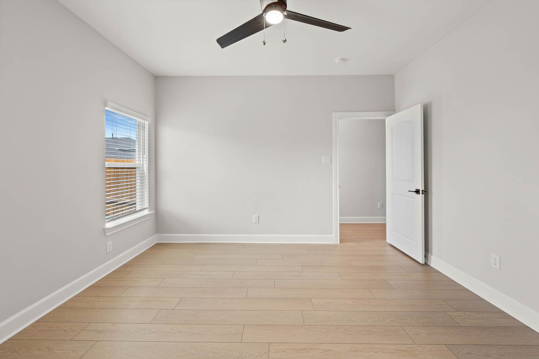 The master bedroom is large enough for all of your king-sized furniture.