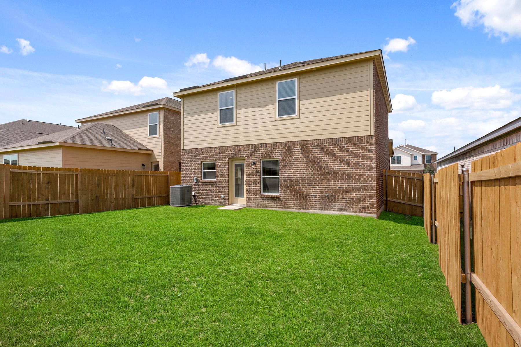 The back yard of the Piper is fully fenced.