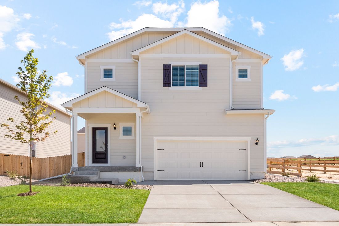 The Platte is a beautiful two story home with siding.