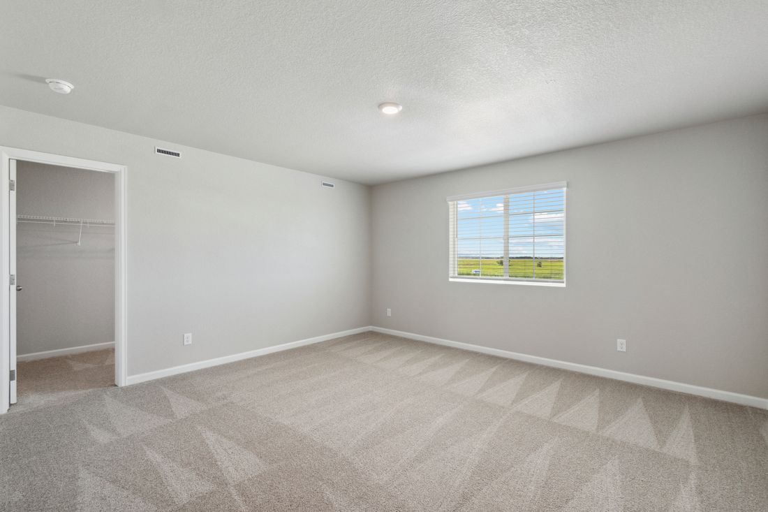 The master bedroom has plenty of space for king-sized furniture.