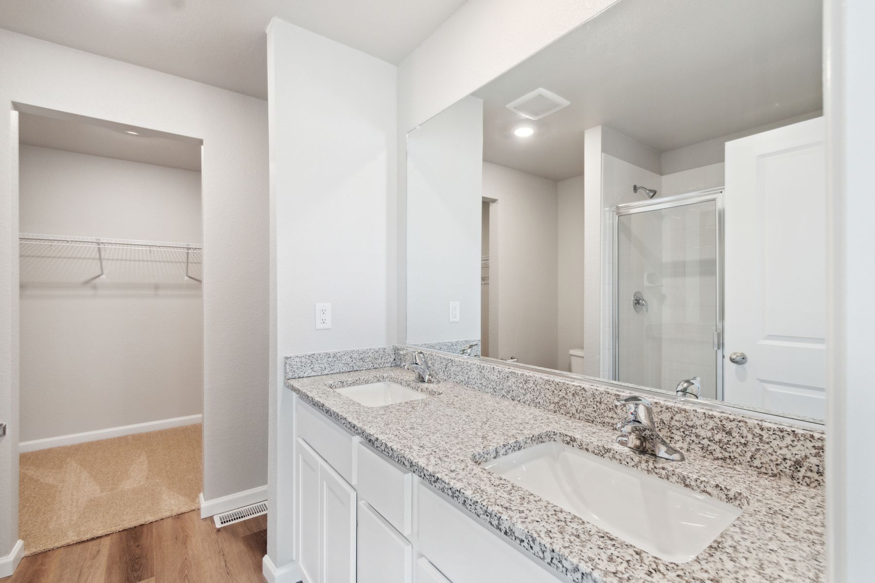 The master bathrom of the Laramie has dual sinks.