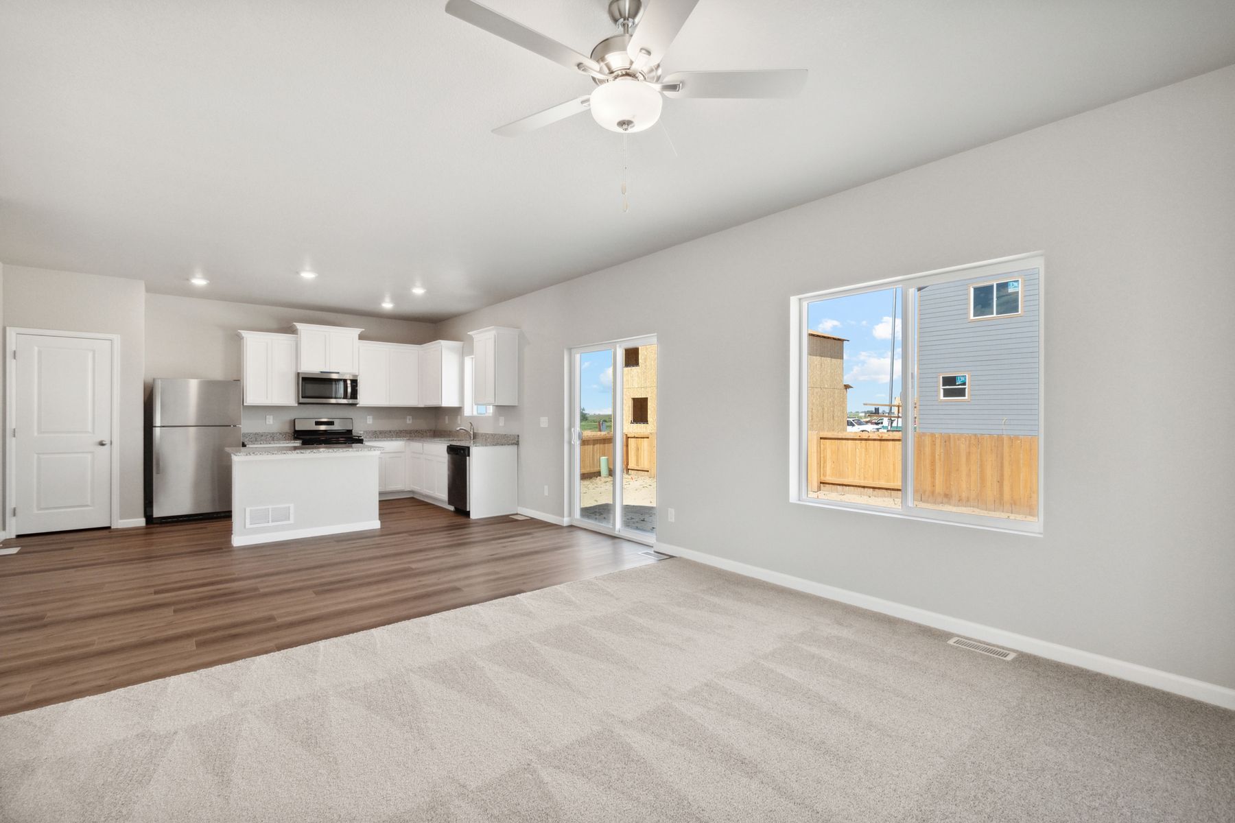 The first floor of the Rio Grande is an open-concept floor plan.