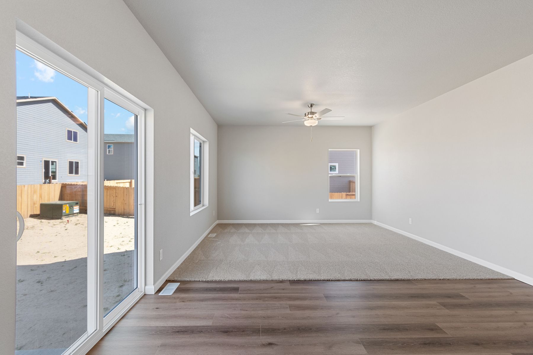 The family room of the Rio Grande sits right off of the dining room.