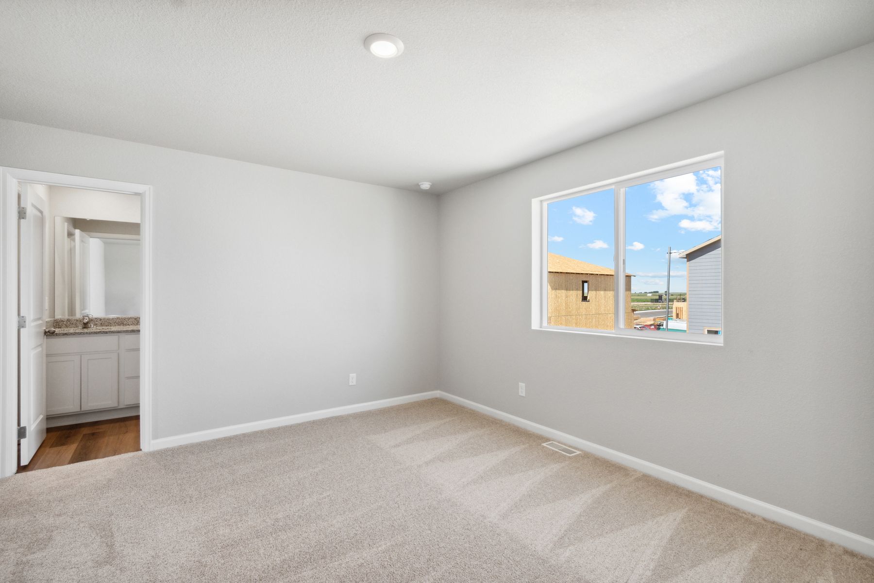 The master suite of the Rio Grande includes a bedroom, bathroom and walk-in closet.