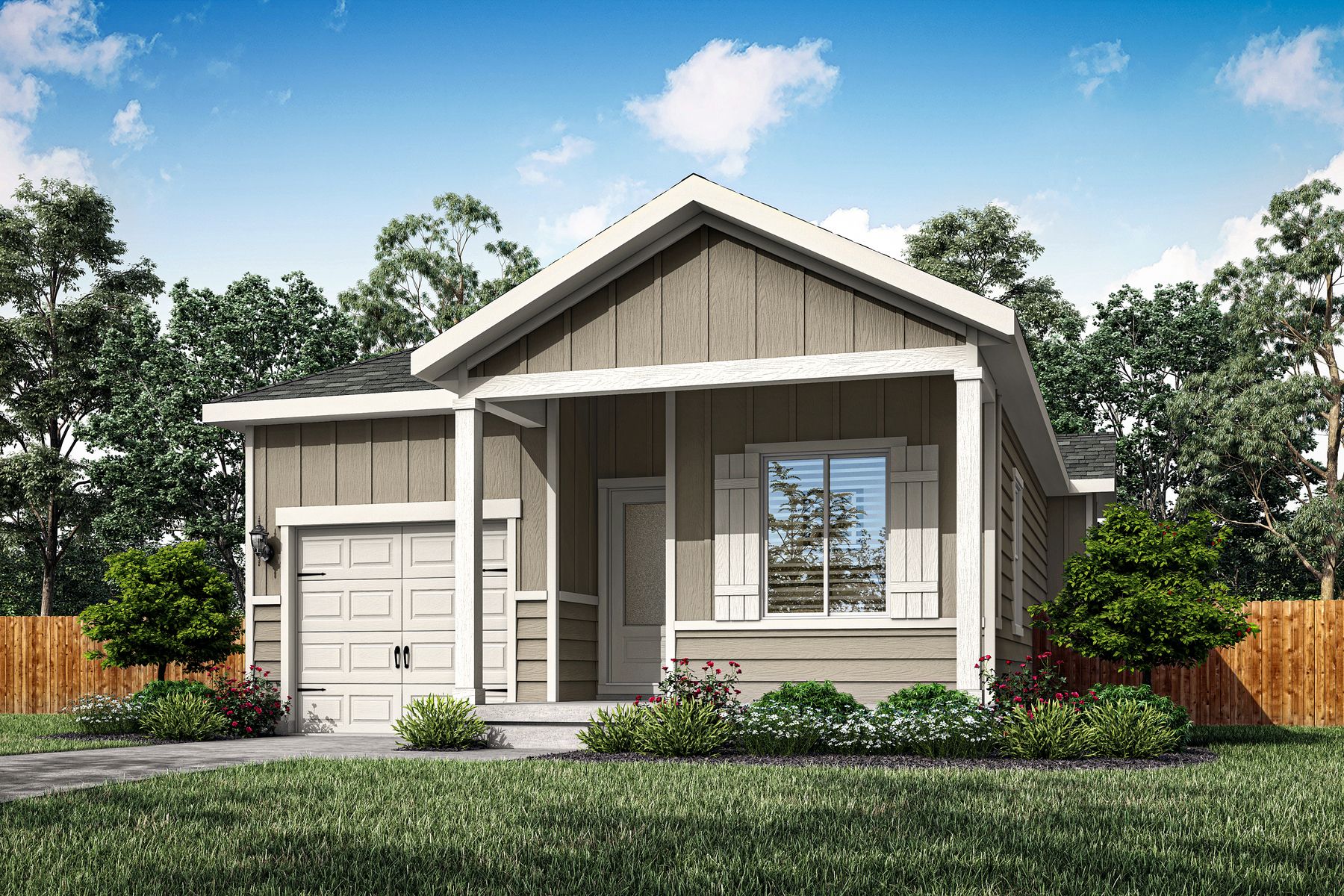 The kitchen appliances come included in this home.