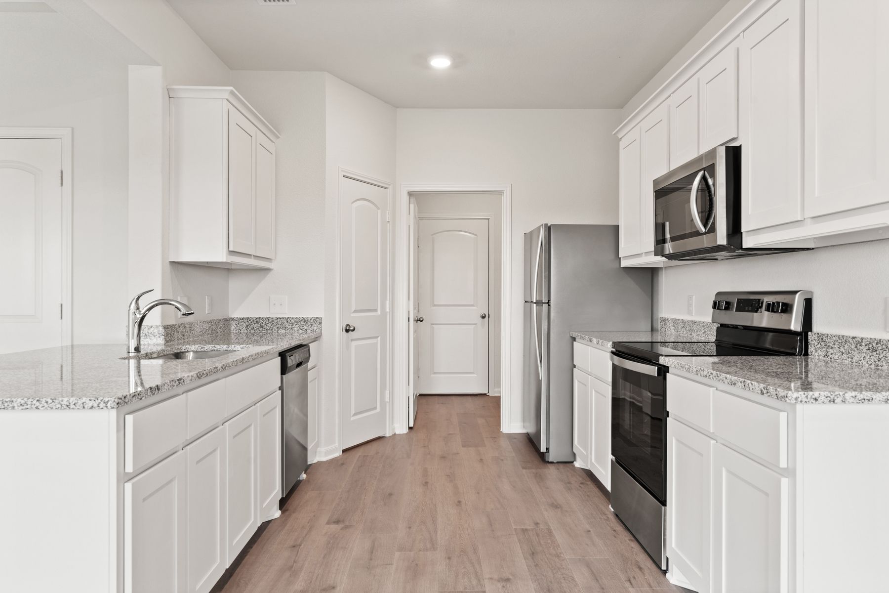 The kitchen of the Cypress has energy-efficient appliances.