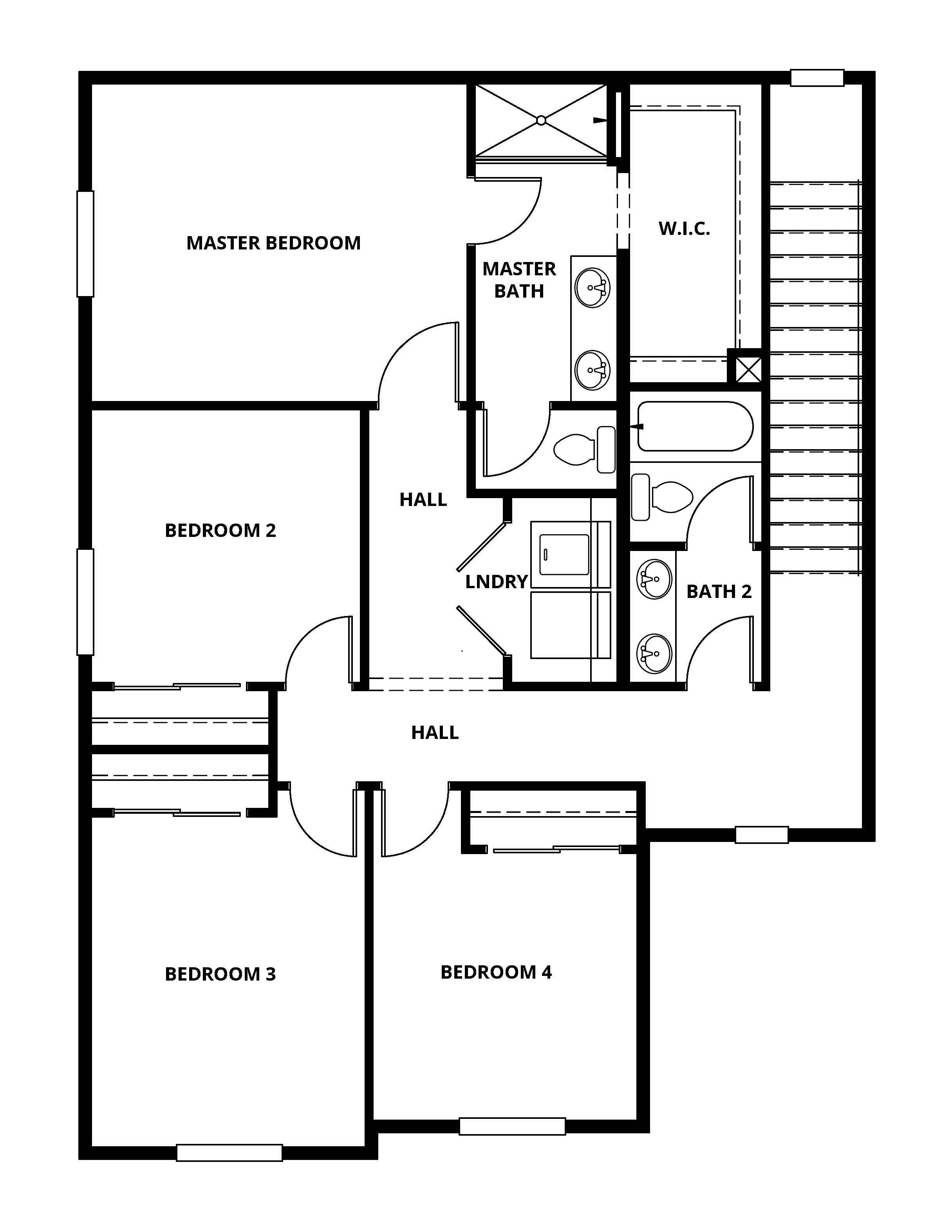 The second story of the Morgan has the bedrooms and laundry room