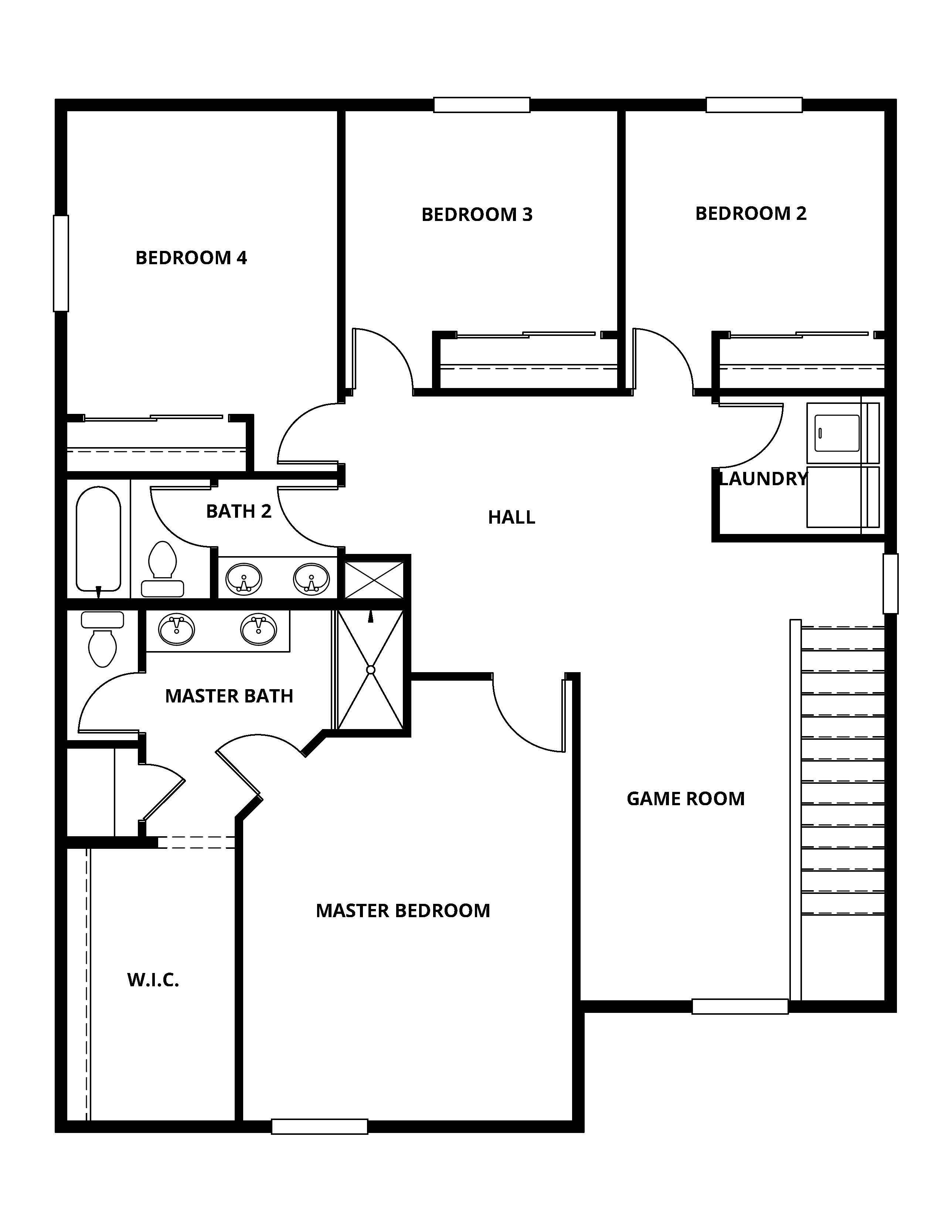 The second floor has the game room and bedrooms
