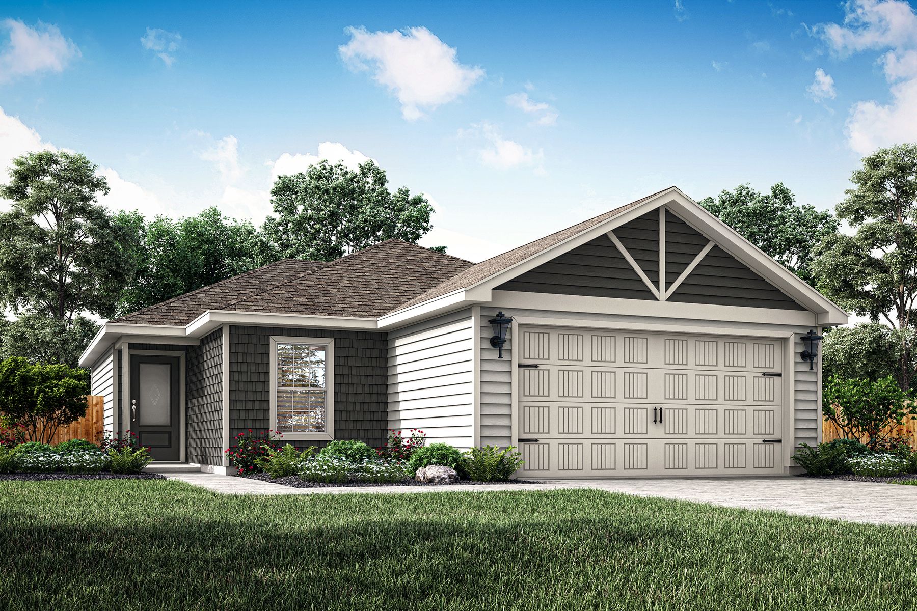 The Aberdeen is a beautiful single story home with siding.