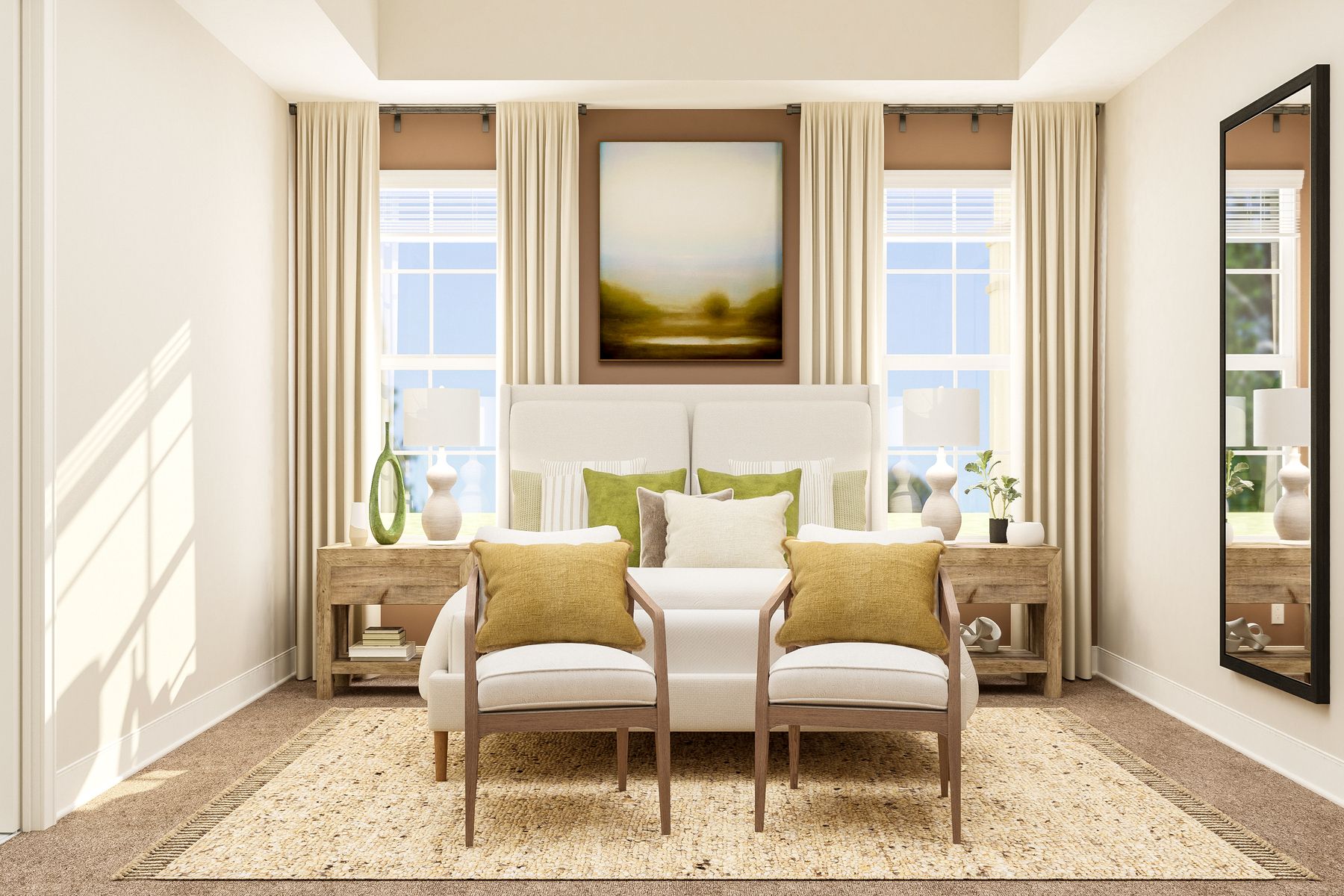 Unwind at the end of the day is the peaceful master retreat.