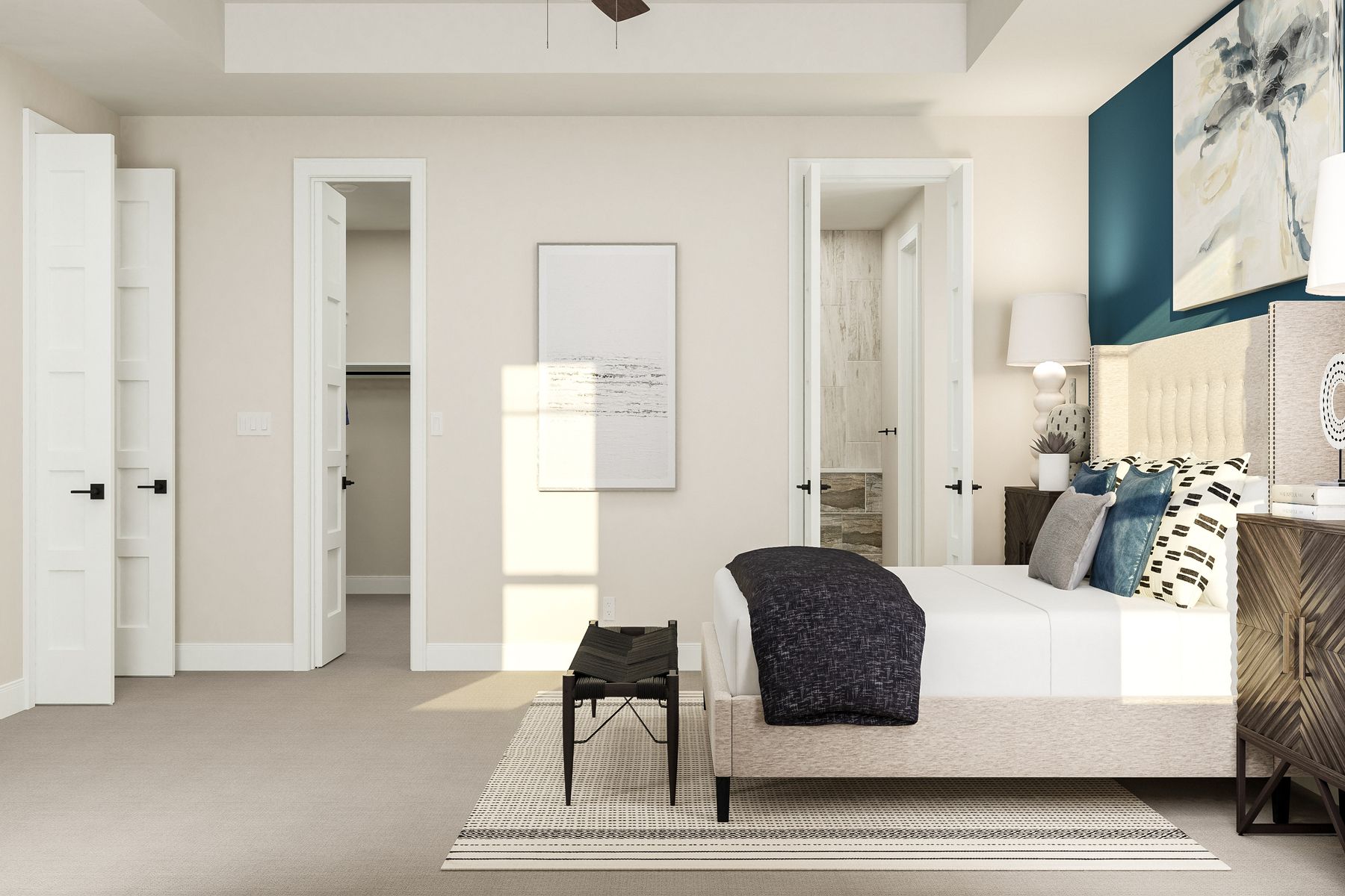 The master suite of the Garza includes a large bedroom, spa-like bathroom and two walk-in closets.