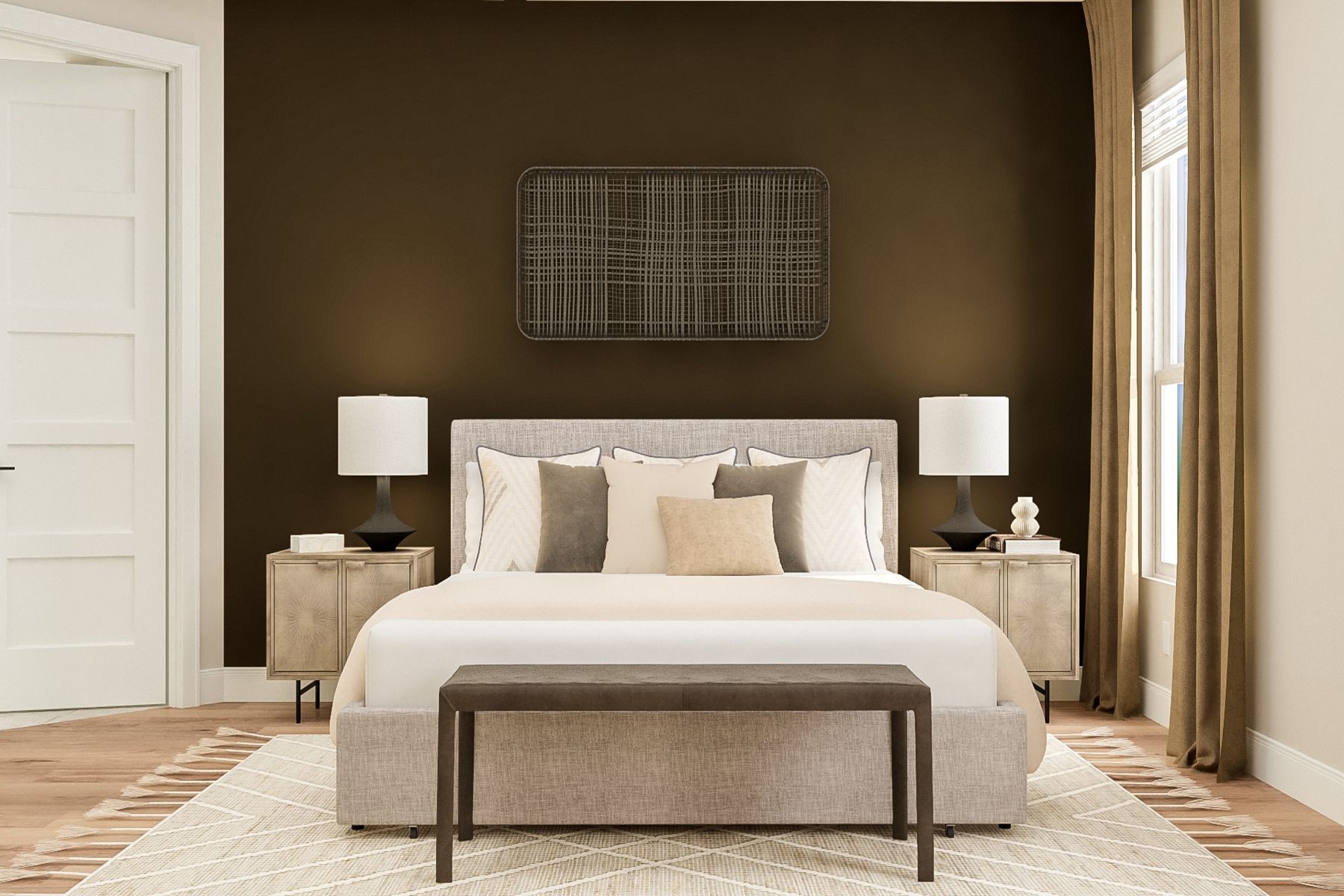 This master bedroom is large enough to accommodate your furniture, and offers two large windows overlooking your spacious back yard.