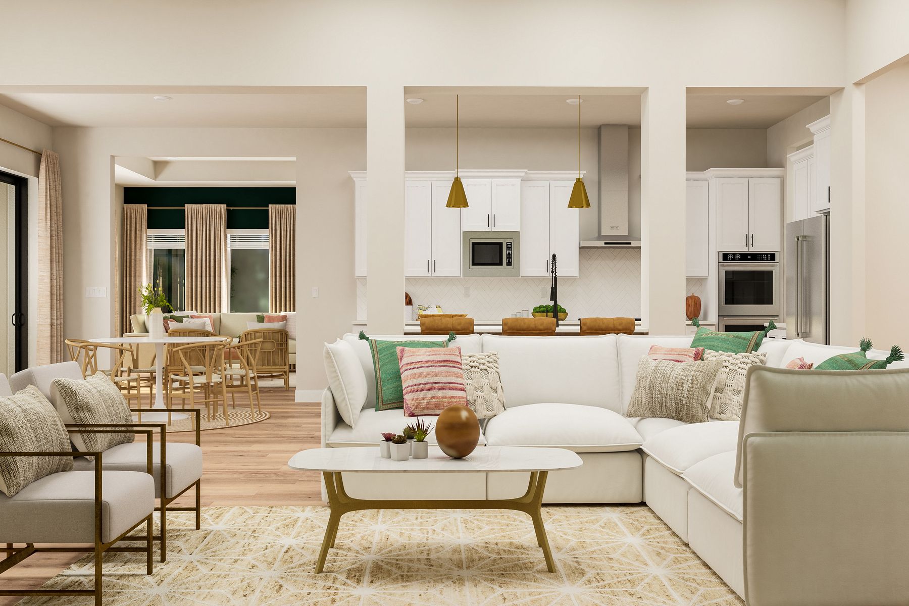 The open floor plan of the Stratton II is functional for everyday living and hosting.