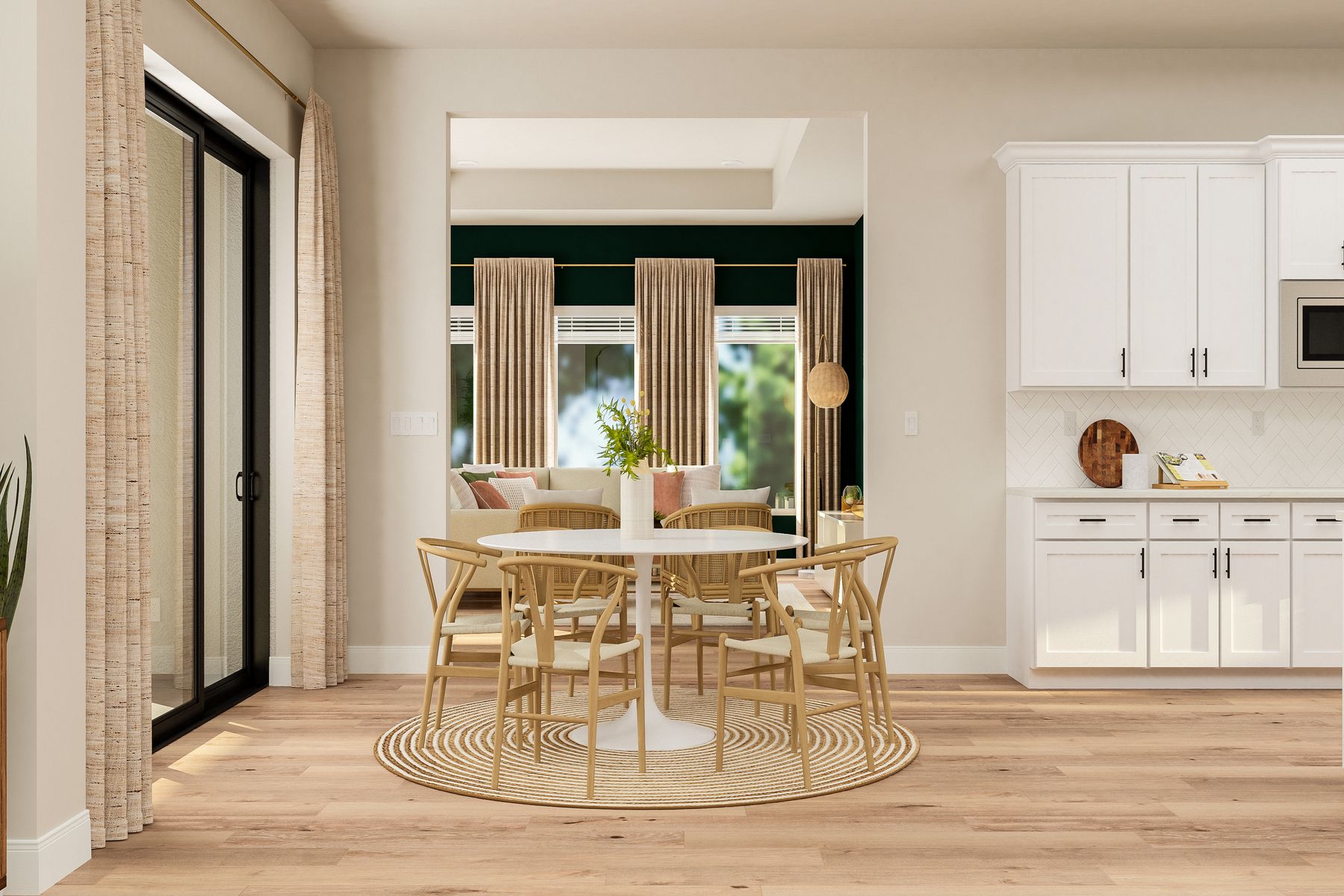 The breakfast room sits right off of the kitchen and has plenty of natural lighting.